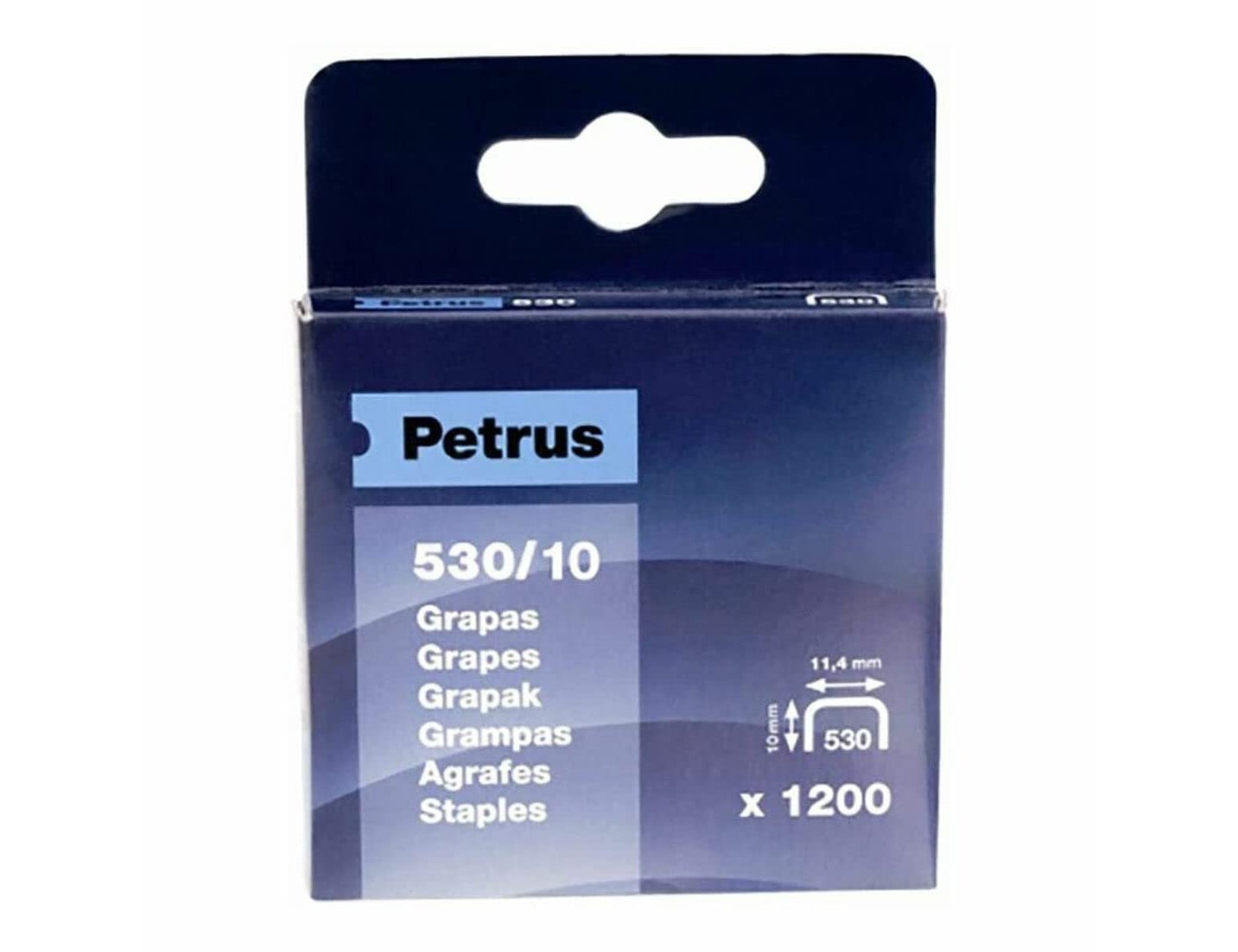 Agrafes petrus para cravadora 530/10 caixa 1200 unidades ( Imagem 3 de 3 ) - Preview