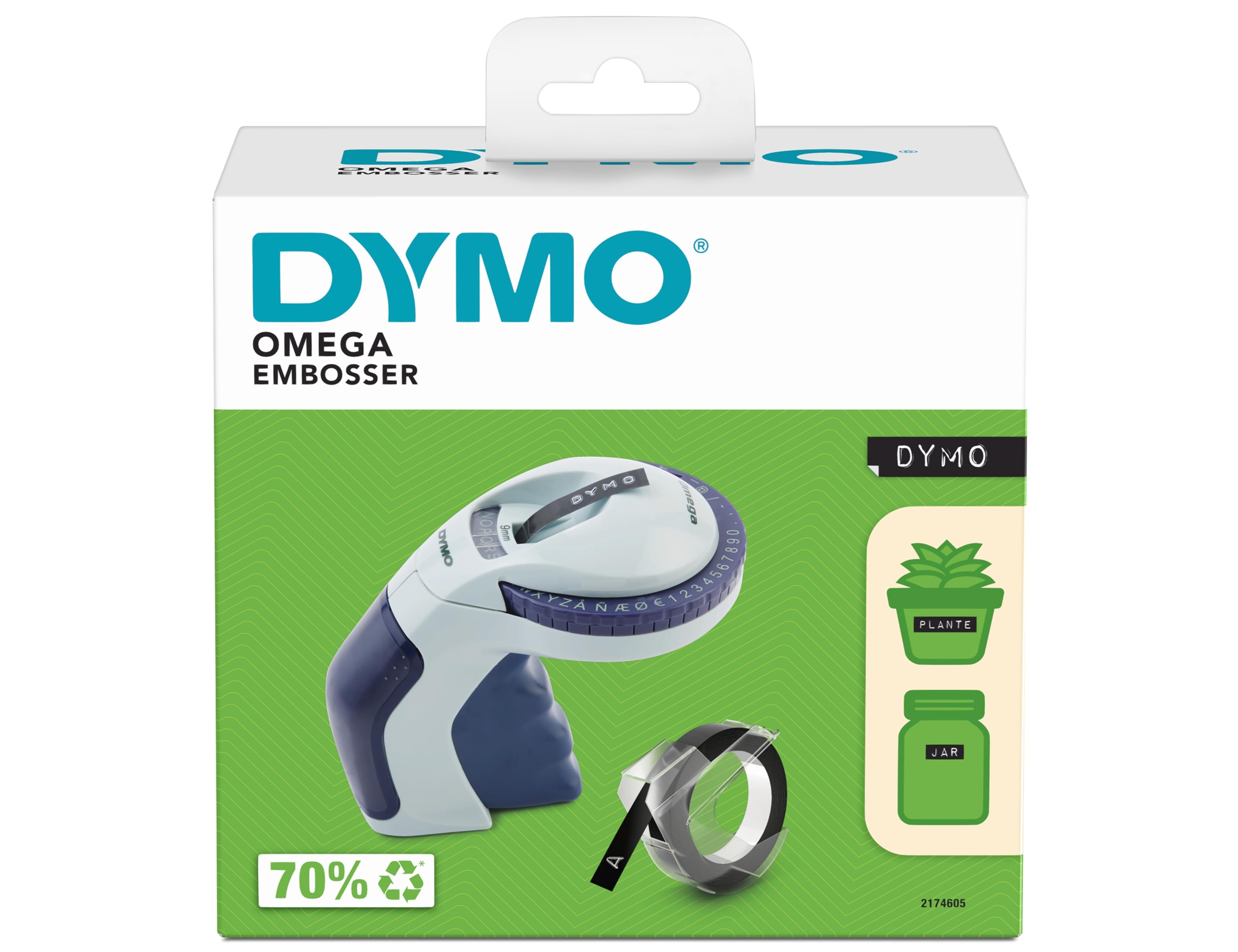 Etiquetadora dymo omega de 9 mm utiliza todas as fitas 3d de 9mm largura x 2 e 3m comprimento cor azul ( Imagem 3 de 9 ) - Preview