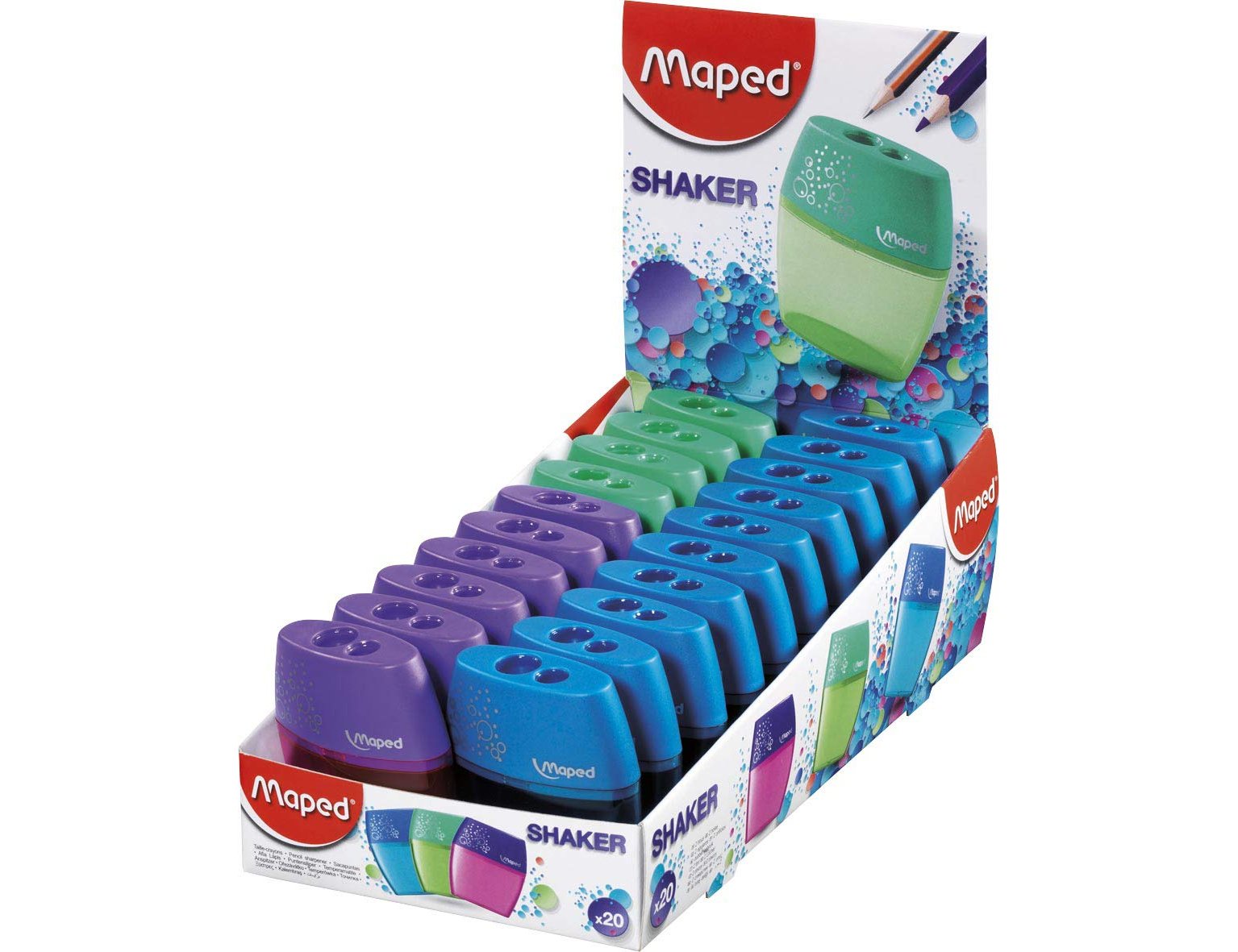 Expositor de 20 apara-lapis com depositor maped, de dois usos ( Imagem 3 de 8 ) - Preview
