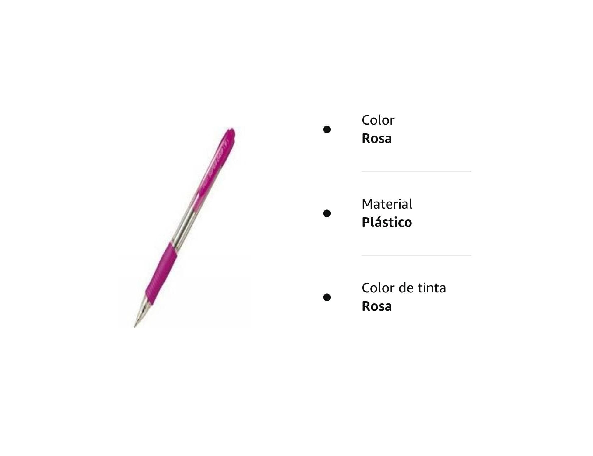 Esferográfica Pilot Super Grip Rosa - Retrátil - Com Grip- Tinta Base De Óleo ( Imagem 4 de 4 ) - Preview