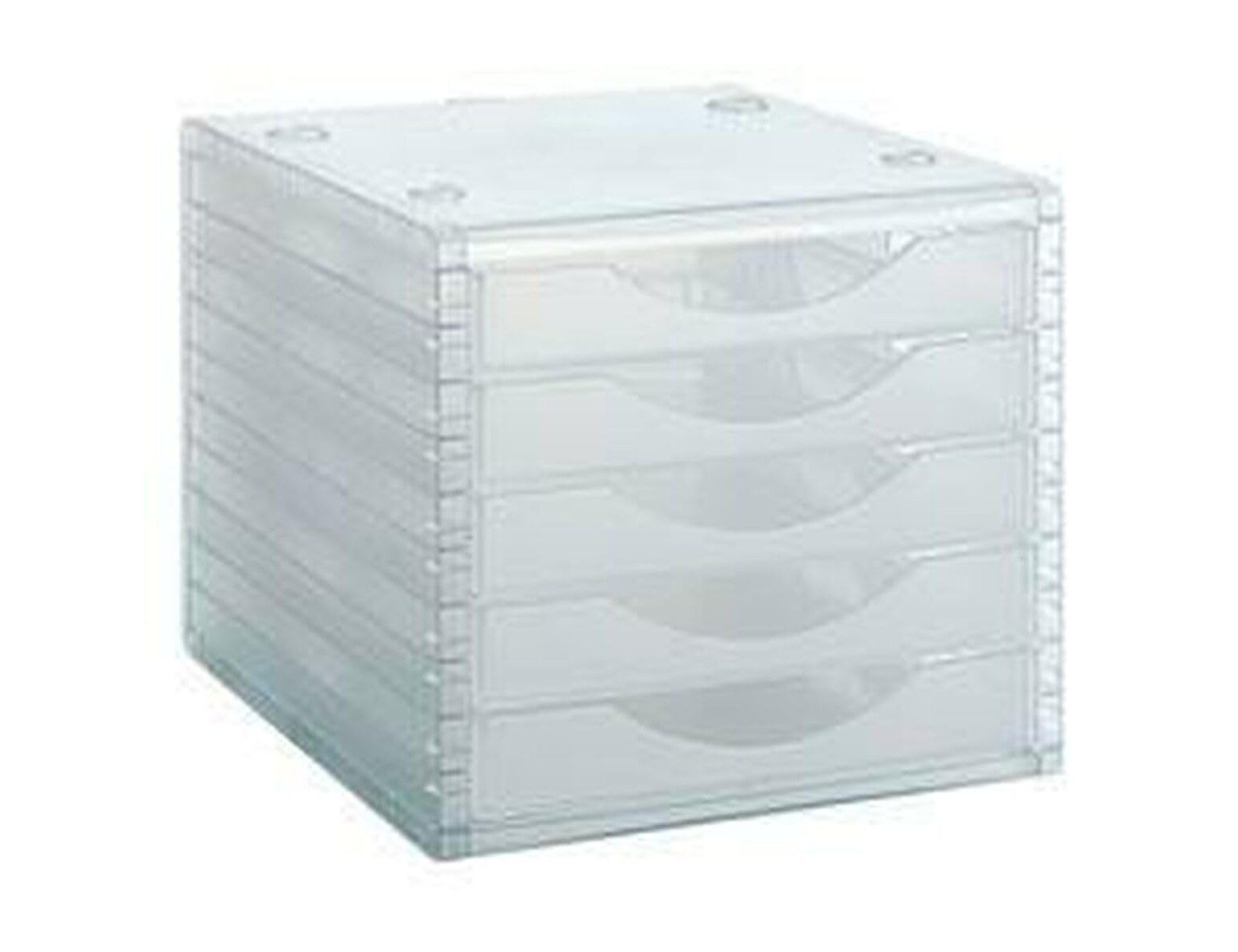 Bloco classificador de secretaria archivo 2000 empilhavels 5 gavetas transparente translucido 260x270x340 mm ( Imagem 3 de 3 ) - Preview