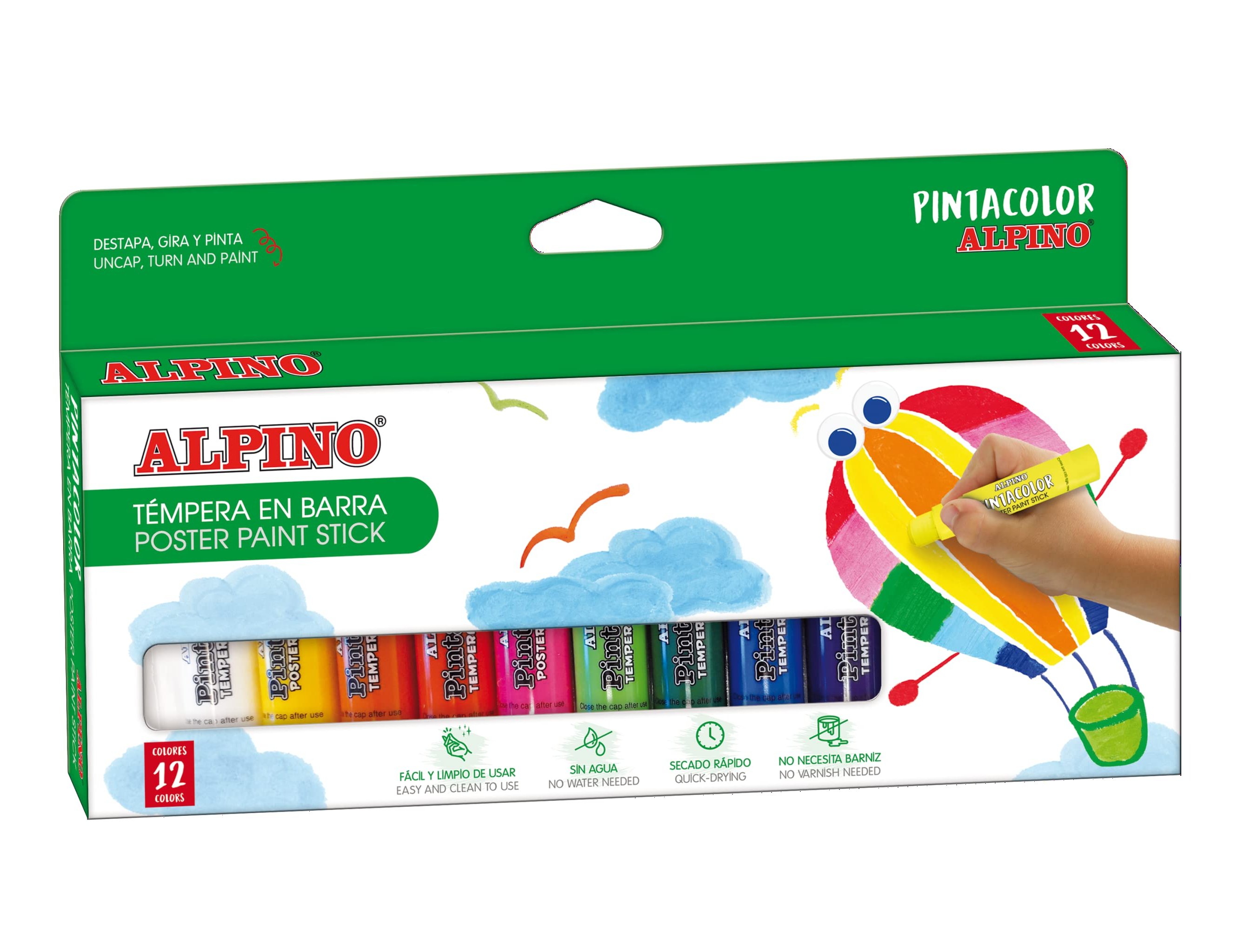 Guache em barra alpino pintacor caixa de 12 cores sortidas ( Imagem 3 de 7 ) - Preview