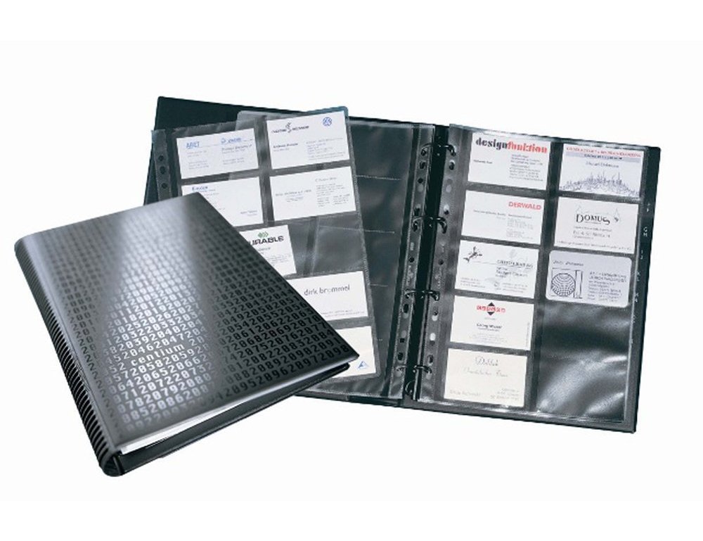 Porta cartoes durable din a4 visifix centium 4 aneis 20 bolsas com indice alfabetico para 400 cartoes de visita 57x90 mm ( Imagem 3 de 5 ) - Preview