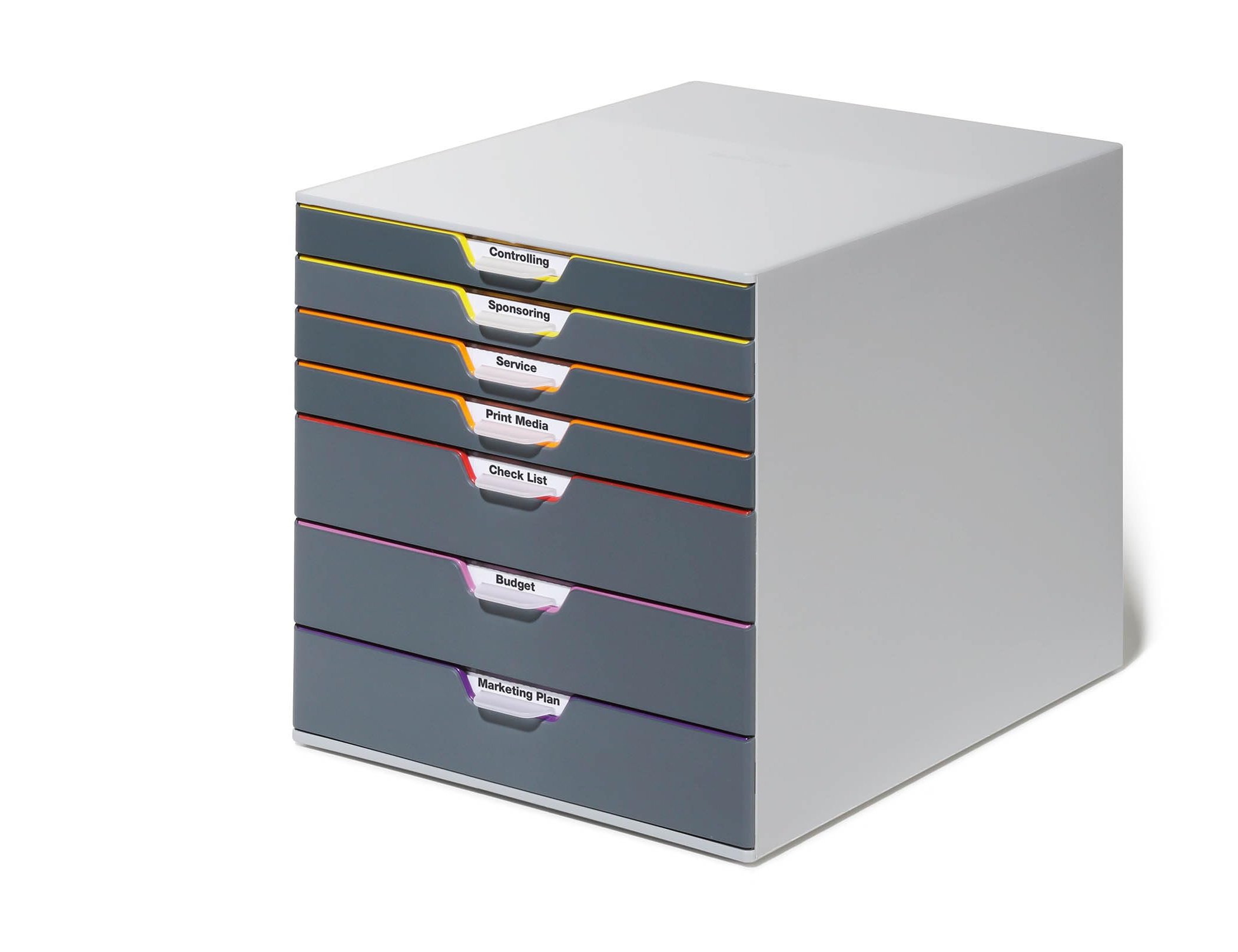 Bloco classificador de secretaria durable varicor empilhaveis 7 gavetas plastico 292x280x356 mm ( Imagem 3 de 6 ) - Preview