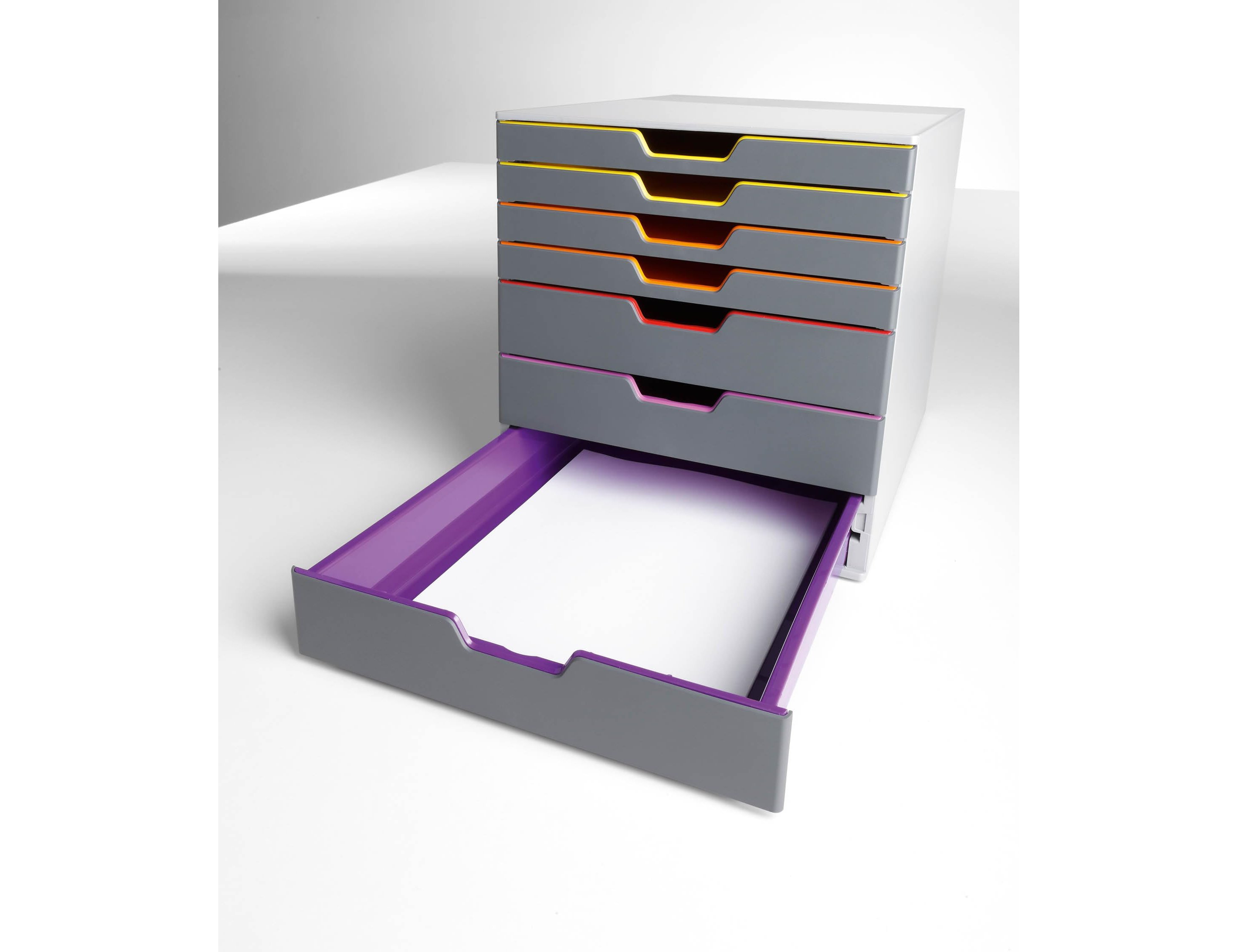 Bloco classificador de secretaria durable varicor empilhaveis 7 gavetas plastico 292x280x356 mm ( Imagem 4 de 6 ) - Preview