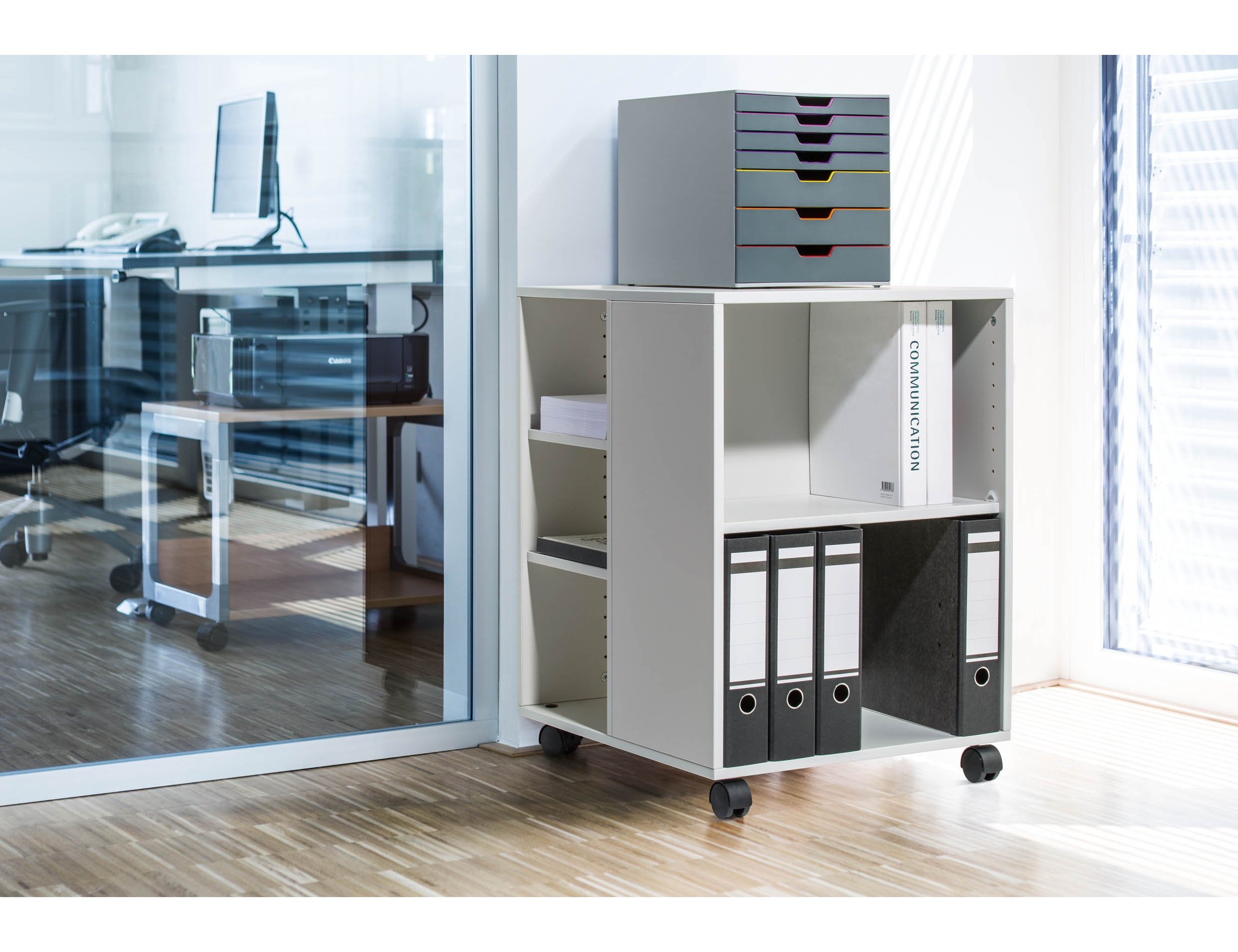 Bloco classificador de secretaria durable varicor empilhaveis 7 gavetas plastico 292x280x356 mm ( Imagem 5 de 6 ) - Preview