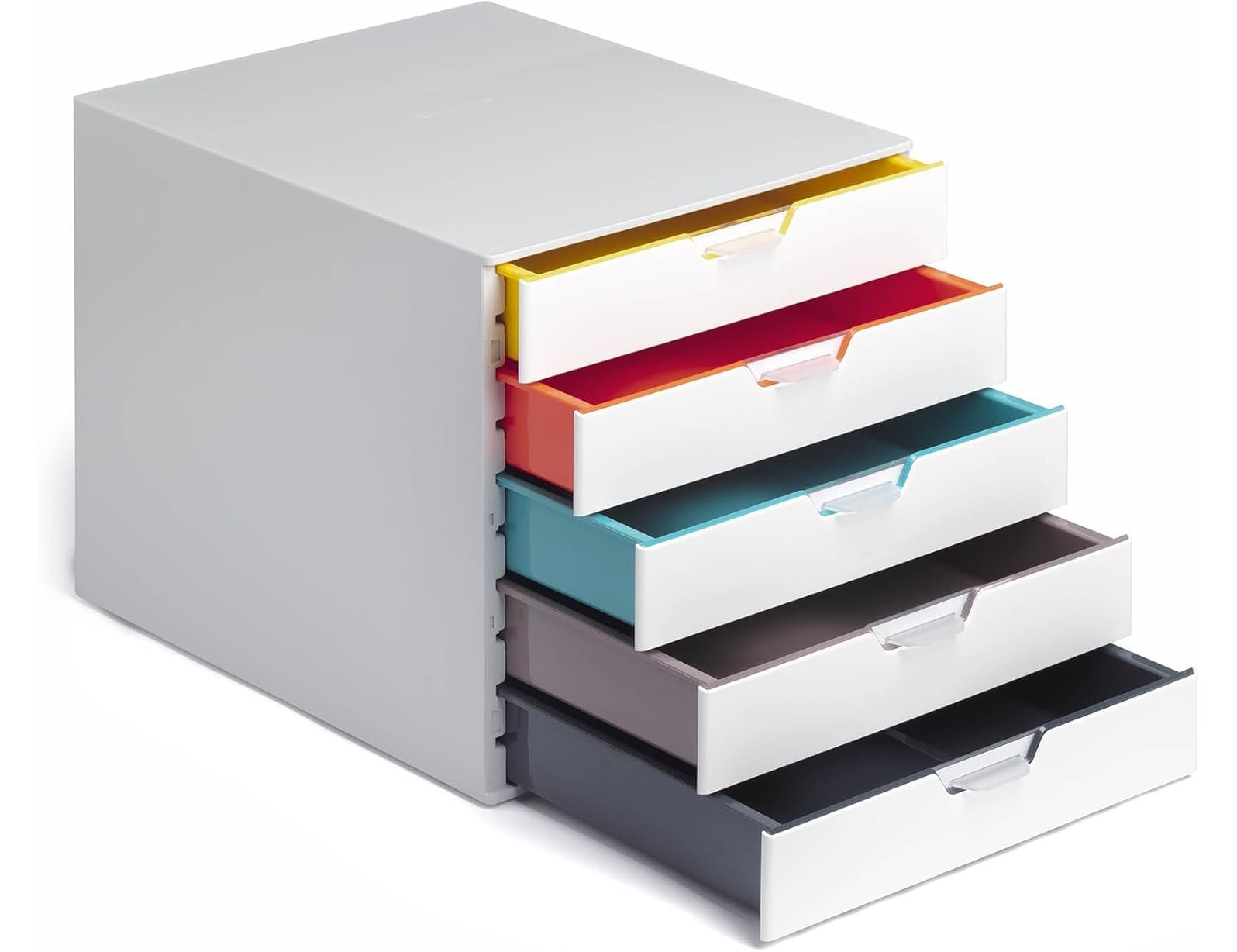 Bloco classificador de secretaria durable varicor empilhaveis 5 gavetas plastico 292x280x356 mm ( Imagem 3 de 4 ) - Preview