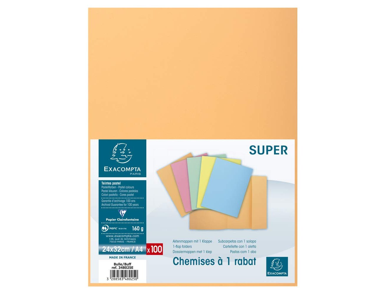 Exacompta DIN A4 cream classifier 160 gr with inner flap (100 units) ( Imagem 5 de 5 ) - Preview