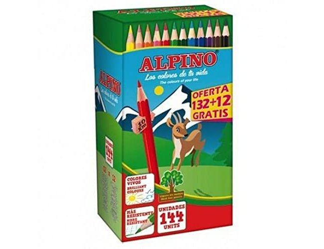 Lapis de cores alpino school pack de 132 + 12 unidades oferta cores sortidas ( Imagem 3 de 3 ) - Preview
