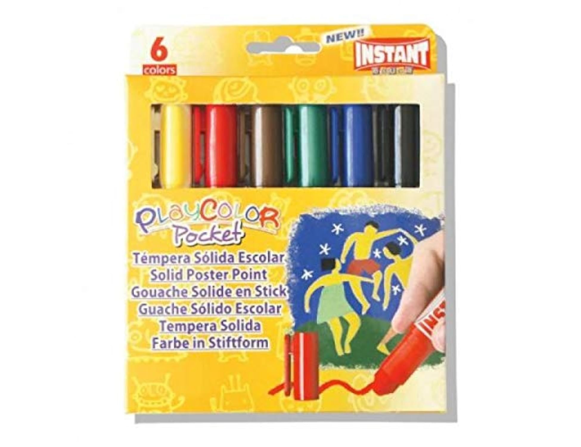 Guache solido em barra instant pocket escolar caixa de 6 cores sortidas ( Imagem 3 de 3 ) - Preview