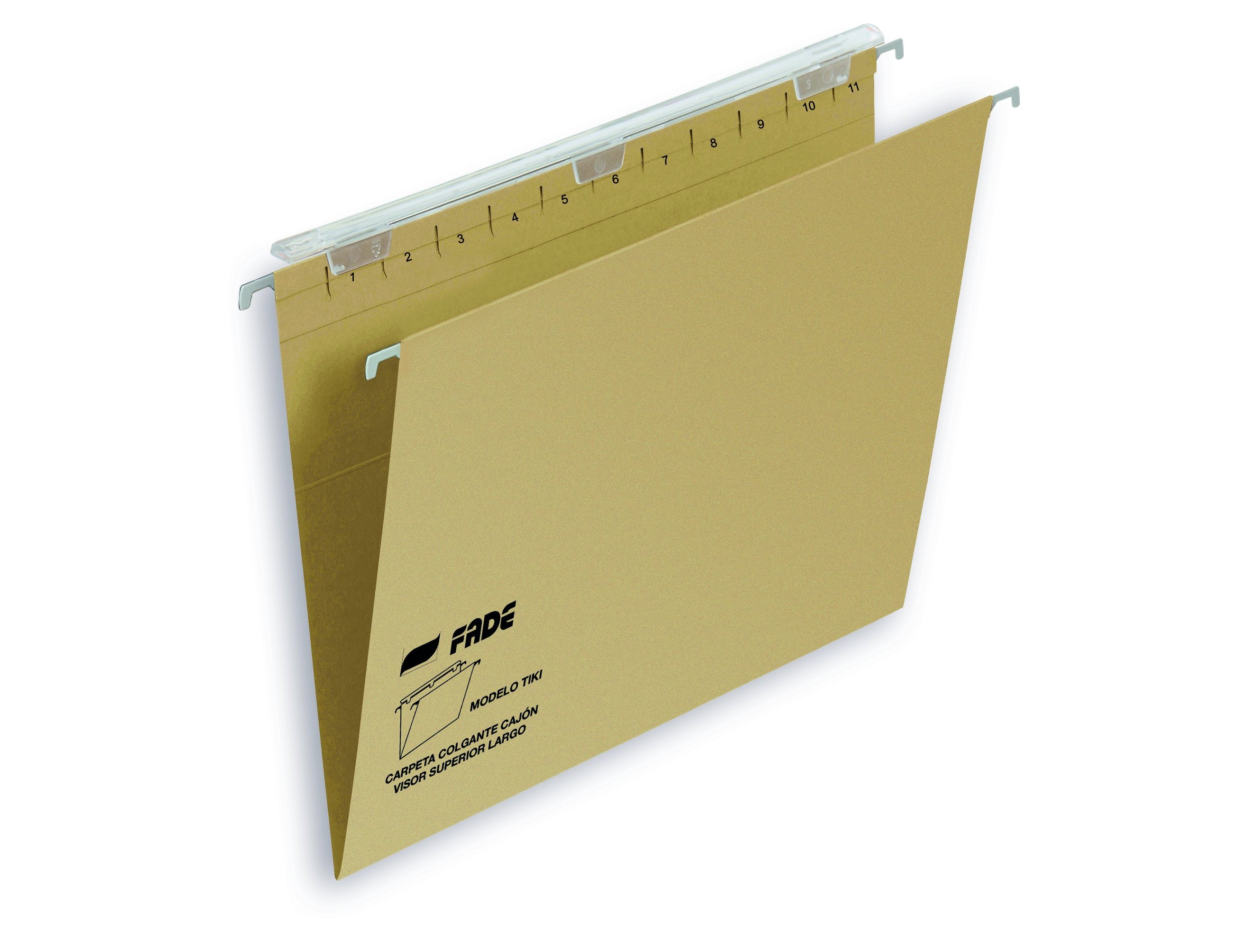 Capas de suspensao fade tiki folio prolongado visor superior 290 mm efeito lupa kraft eco 230 g/m lombada v (25 unidades) ( Imagem 3 de 3 ) - Preview