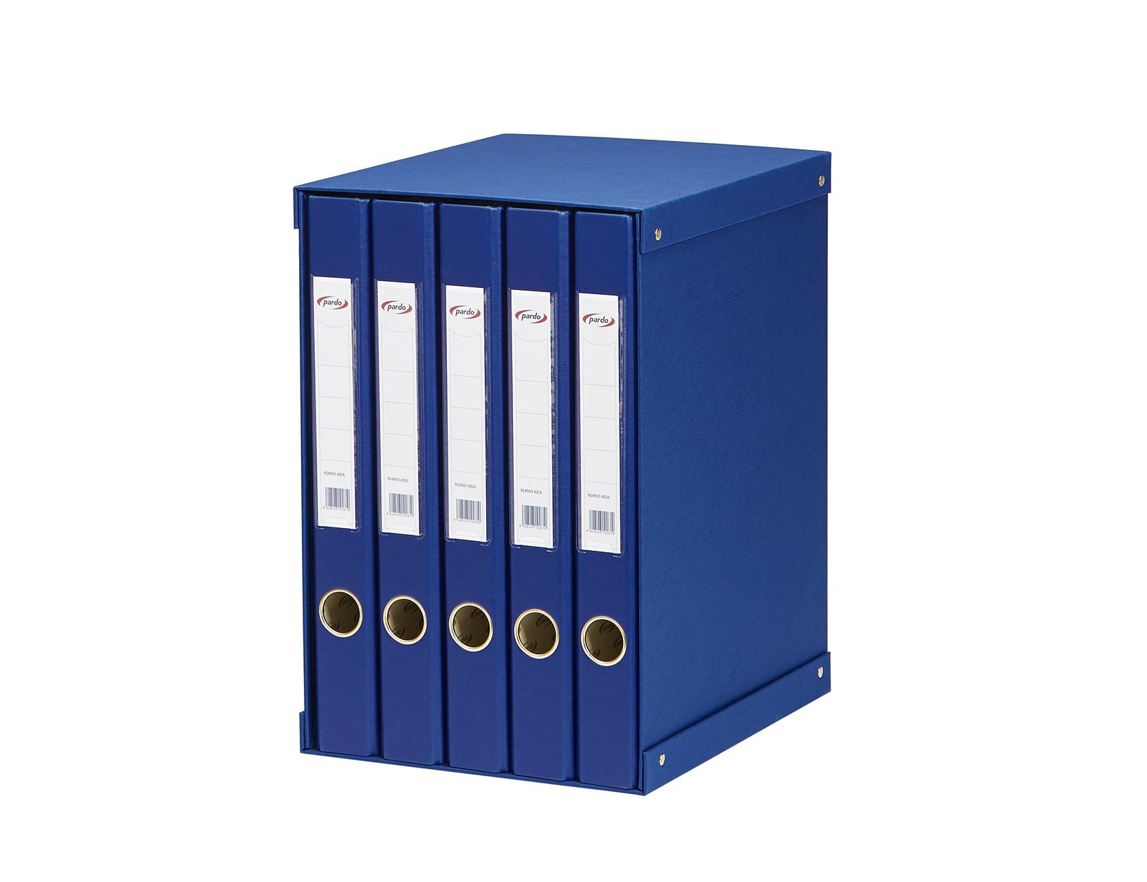 Modulo de 5 pastas de arquivo pardo folio 2 aneis 25 mm azul 350x230x300 mm ( Imagem 3 de 6 ) - Preview