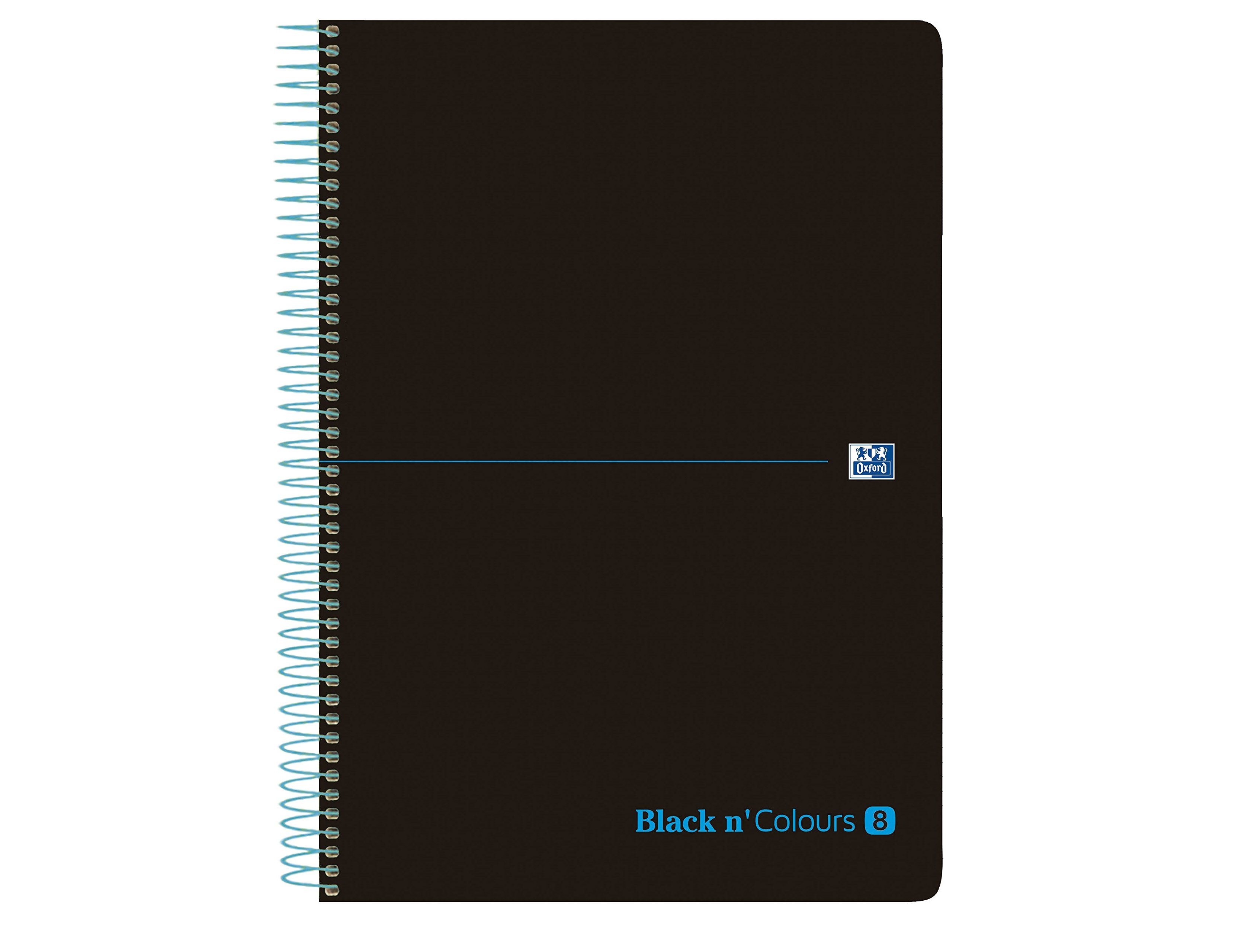 Caderno espiral oxford ebook 8 capa de plástico din a4+ 160 f quadricula 5 mm black'n colors turquesa (5 unidades) ( Imagem 4 de 11 ) - Preview