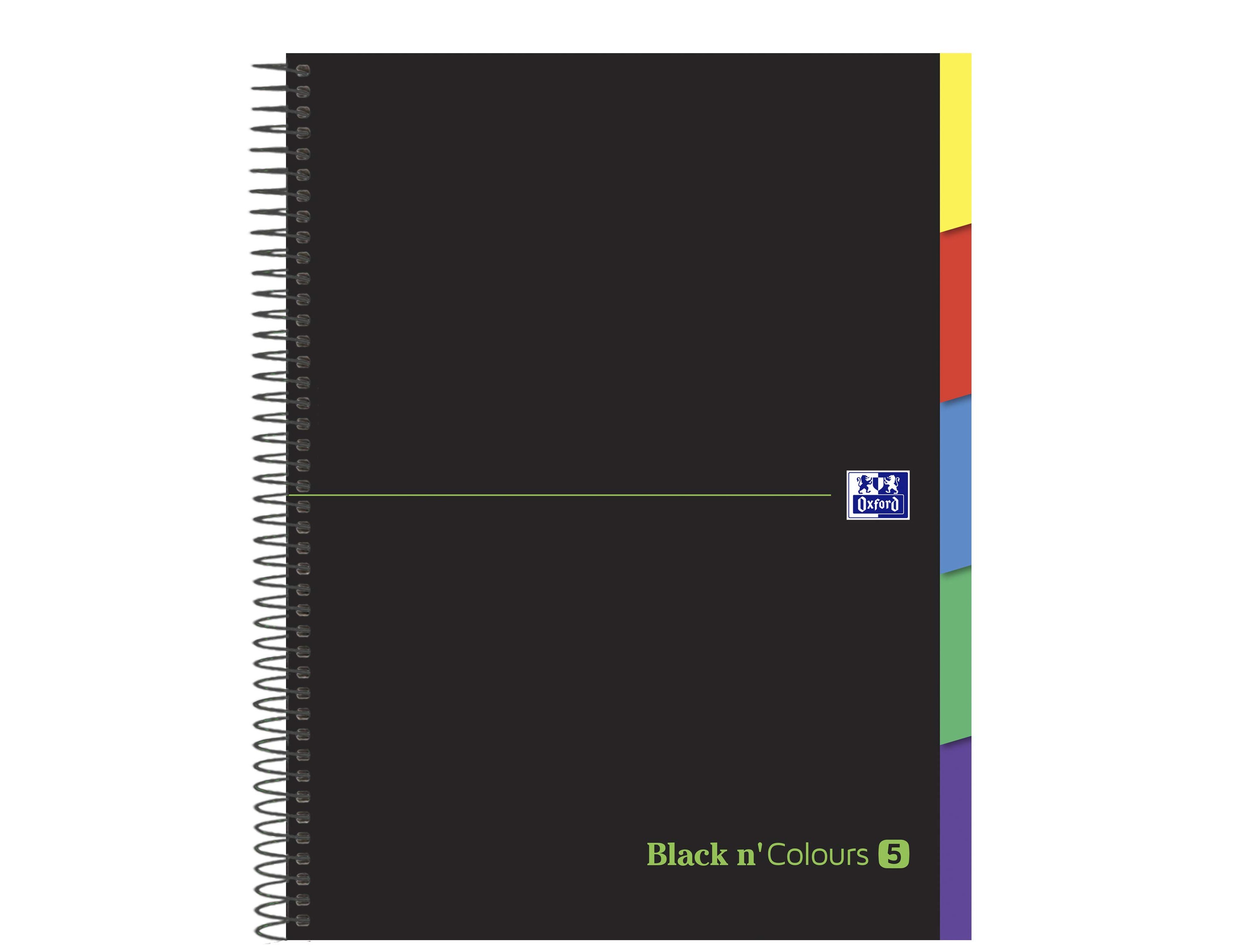 Caderno espiral oxford ebook 5 capa extradura din a4+ 100 f com separadores quadricula 5 mm black'n colors verde (5 unidades) ( Imagem 4 de 6 ) - Preview