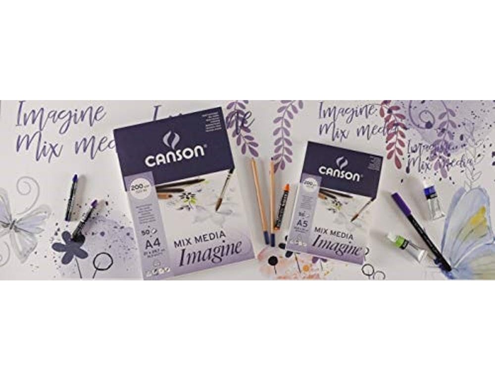 Bloco de desenho multitecnicas canson imagine din a2 colado liso 42x59,4 cm 50 folhas 200 gr ( Imagem 4 de 4 ) - Preview