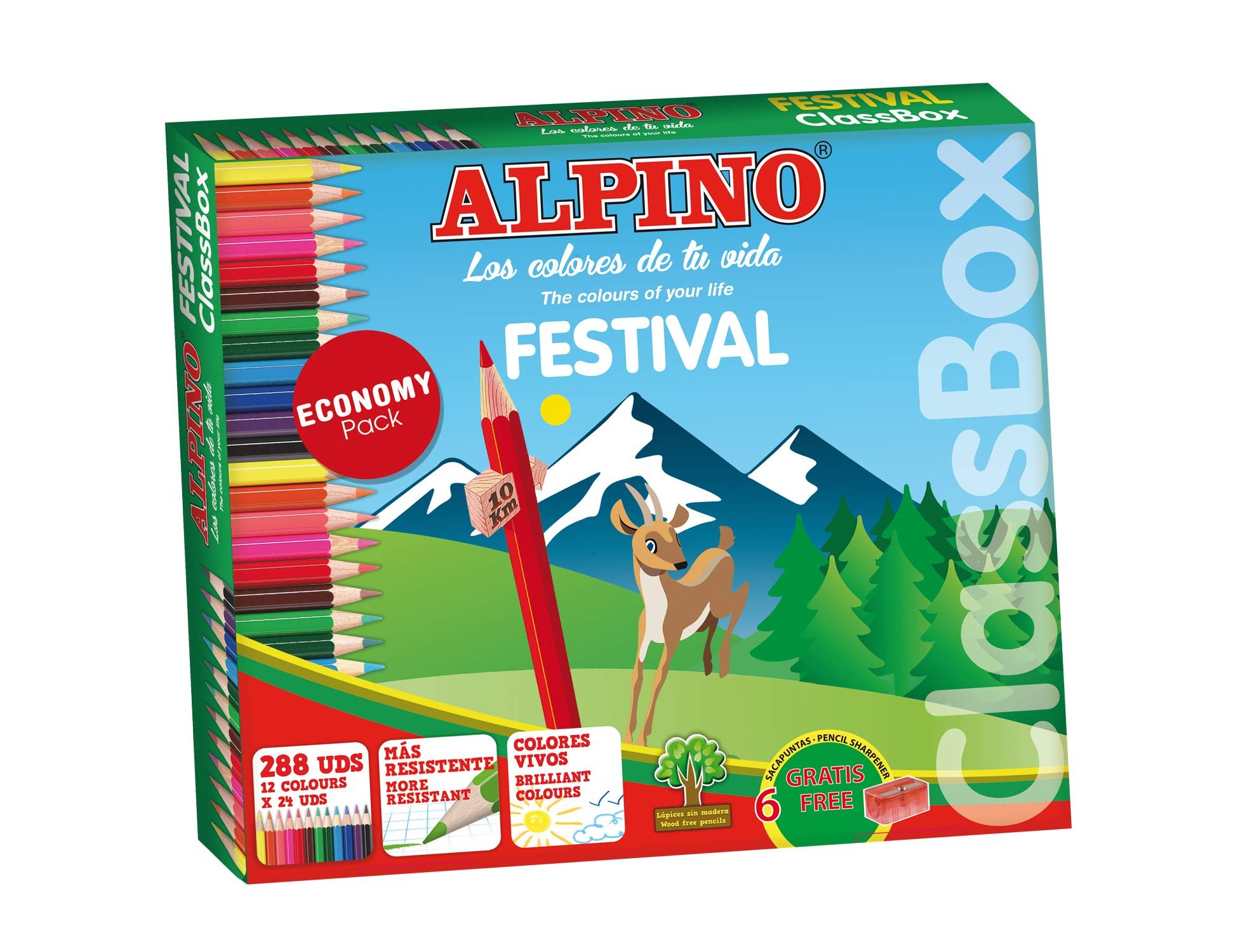 Lapis de cores alpino festival classbox caixa de 288 unidades 12 cores sortidas ( Imagem 3 de 5 ) - Preview
