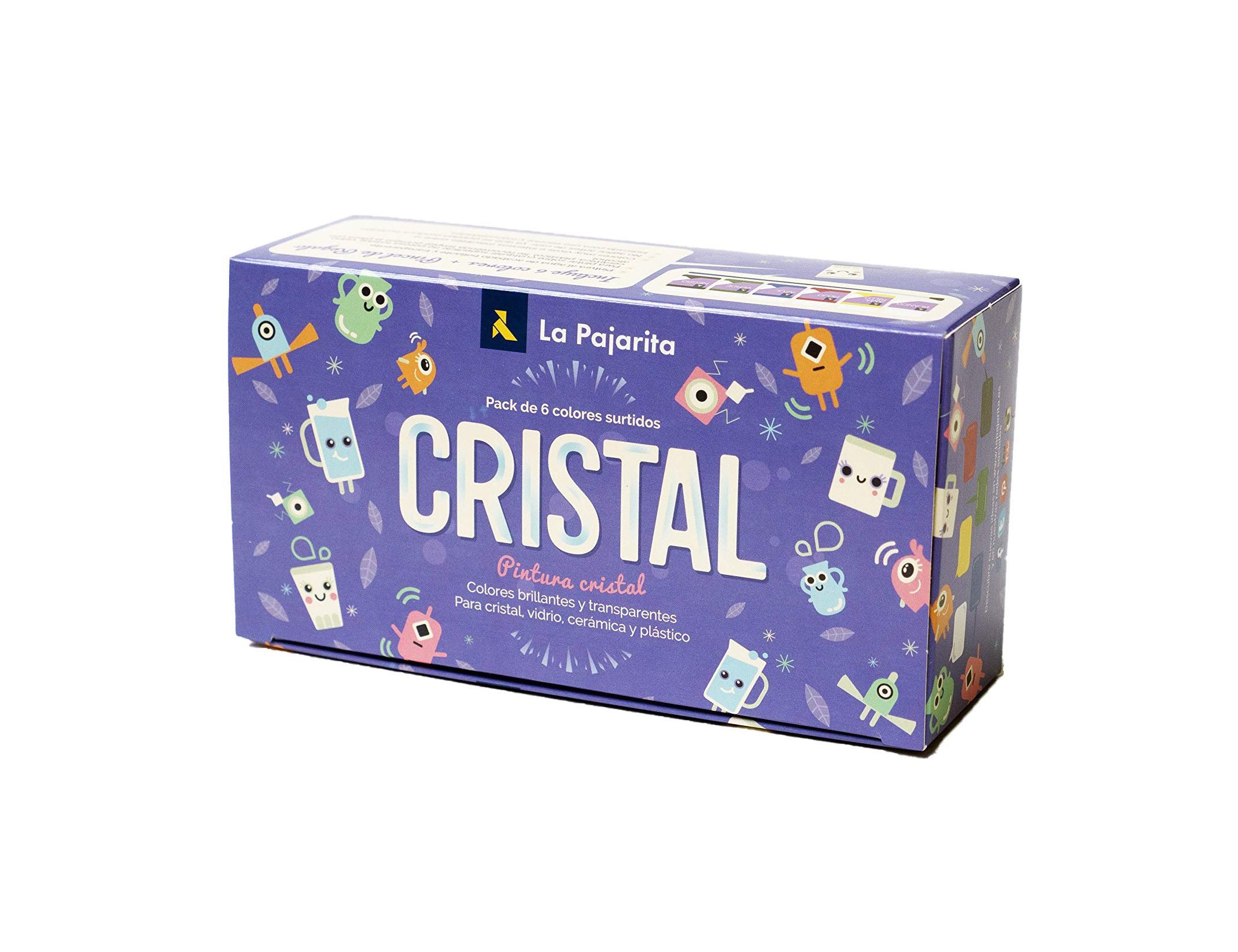 Pintura laca cristal la pajarita -set de 6 cores sortidas +pincel ( Imagem 3 de 7 ) - Preview