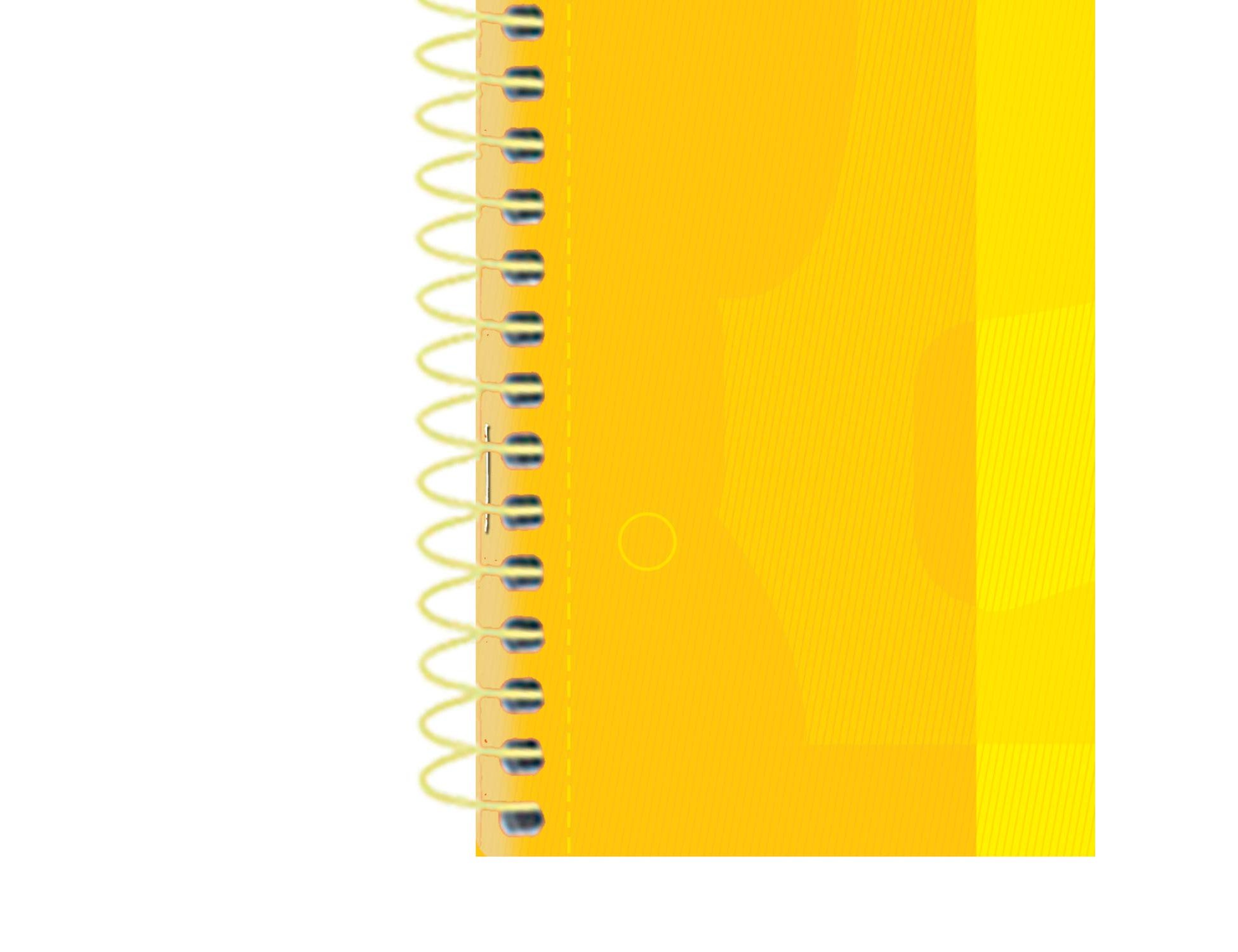 Caderno espiral oxford capa extradura microperfurado din a4 80 f quadricula 5mm cor amarelo (5 unidades) ( Imagem 5 de 7 ) - Preview