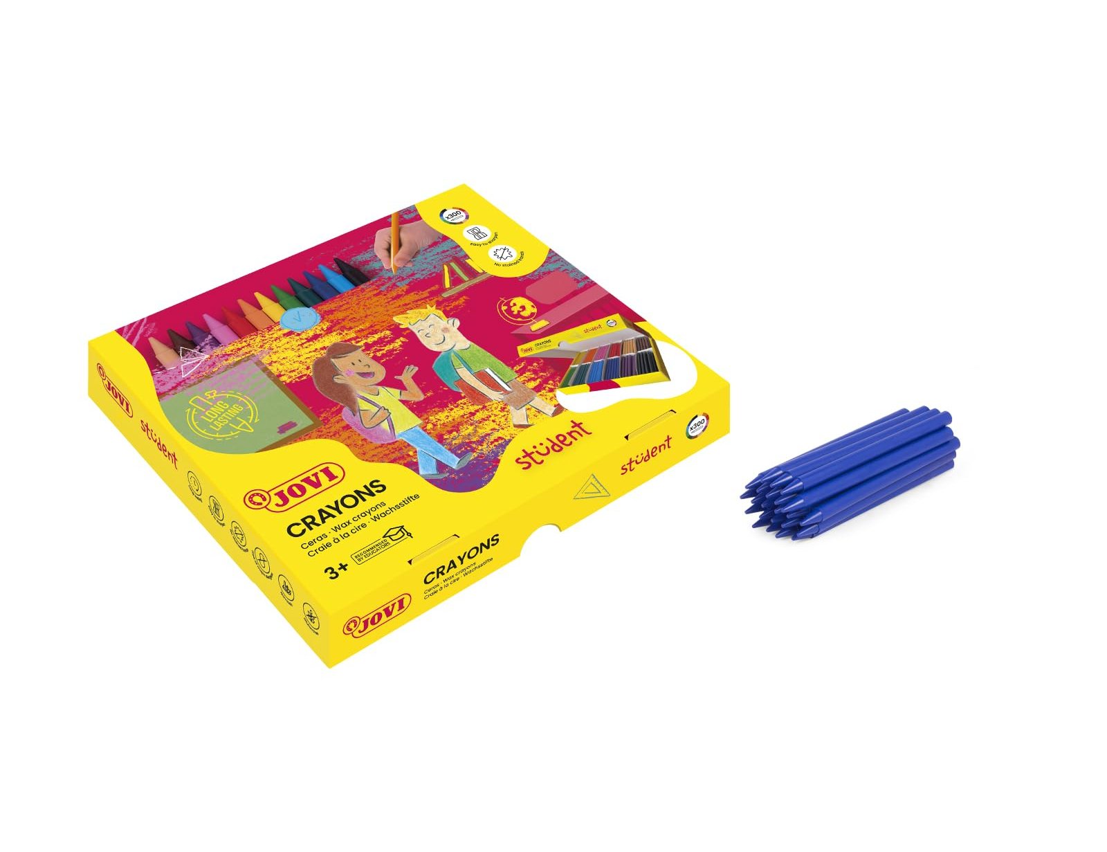 Lapis de cera jovi plasticor caixa de 300 unidades 25 cores sortidas ( Imagem 3 de 8 ) - Preview