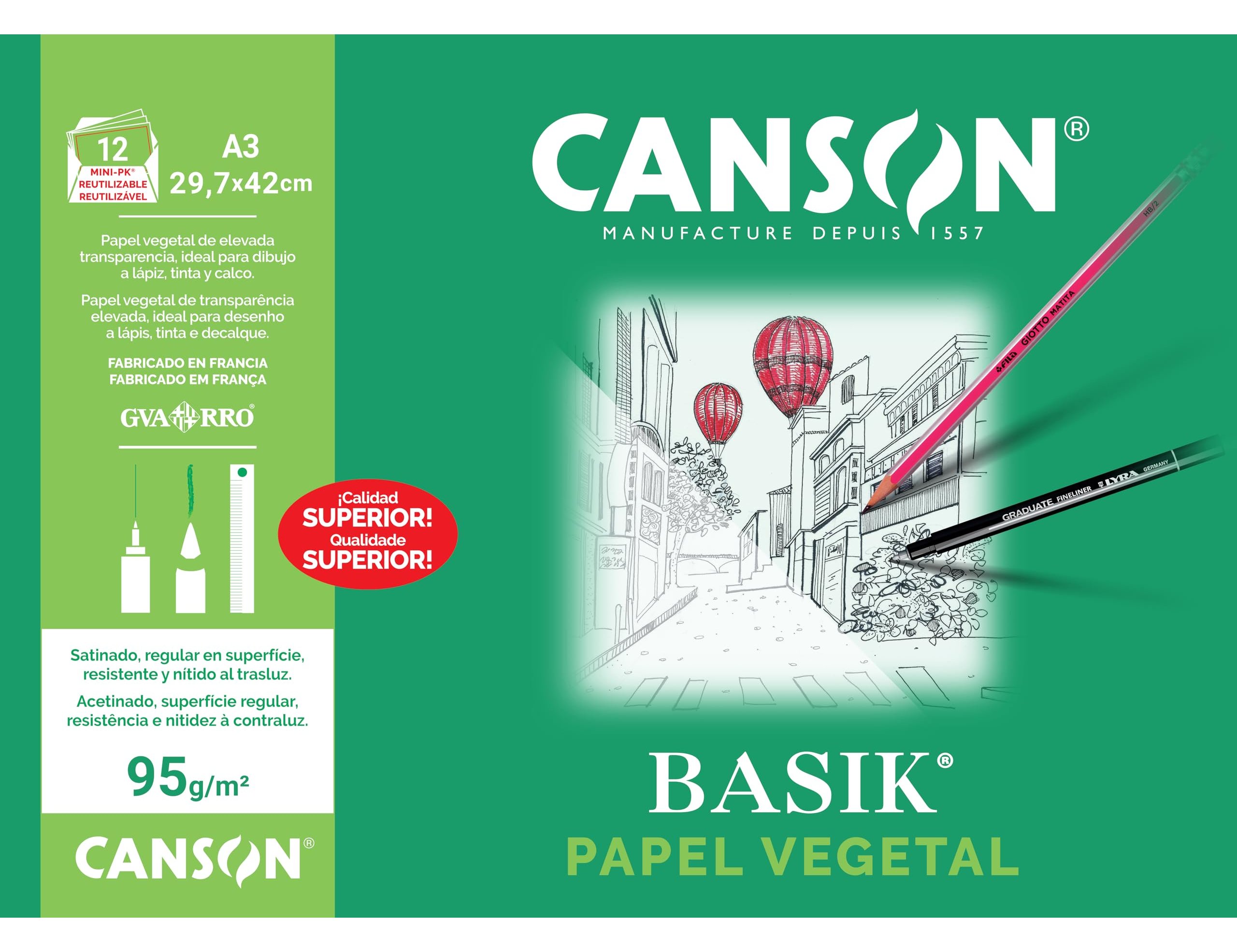 Guarro tracing paper. Din. A3. 12 sheets. ( Imagem 3 de 7 ) - Preview