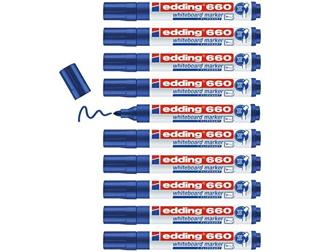 Marcador Edding Quadro Branco 660 - Azul (10 unidades) ( Imagem 3 de 4 ) - Preview