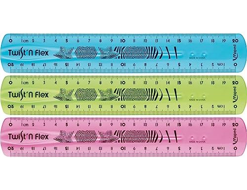 Régua Plástico Flexível de 20cms. - Cores Sortidas Rotativo ( Imagem 3 de 3 ) - Preview
