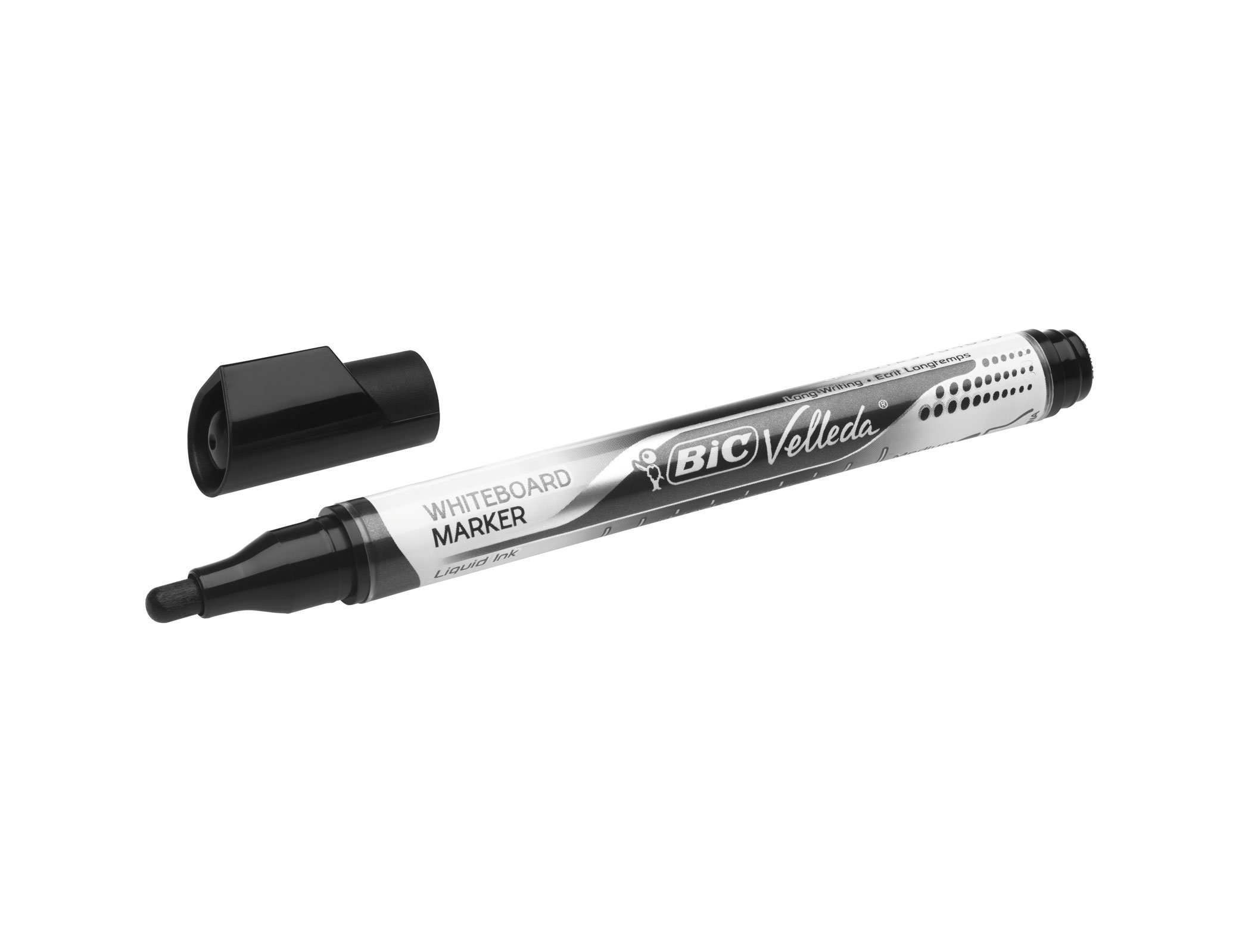 Marcador bic velleda liquid pocket ponta redonda 2,2 mm preto (12 unidades) ( Imagem 4 de 9 ) - Preview