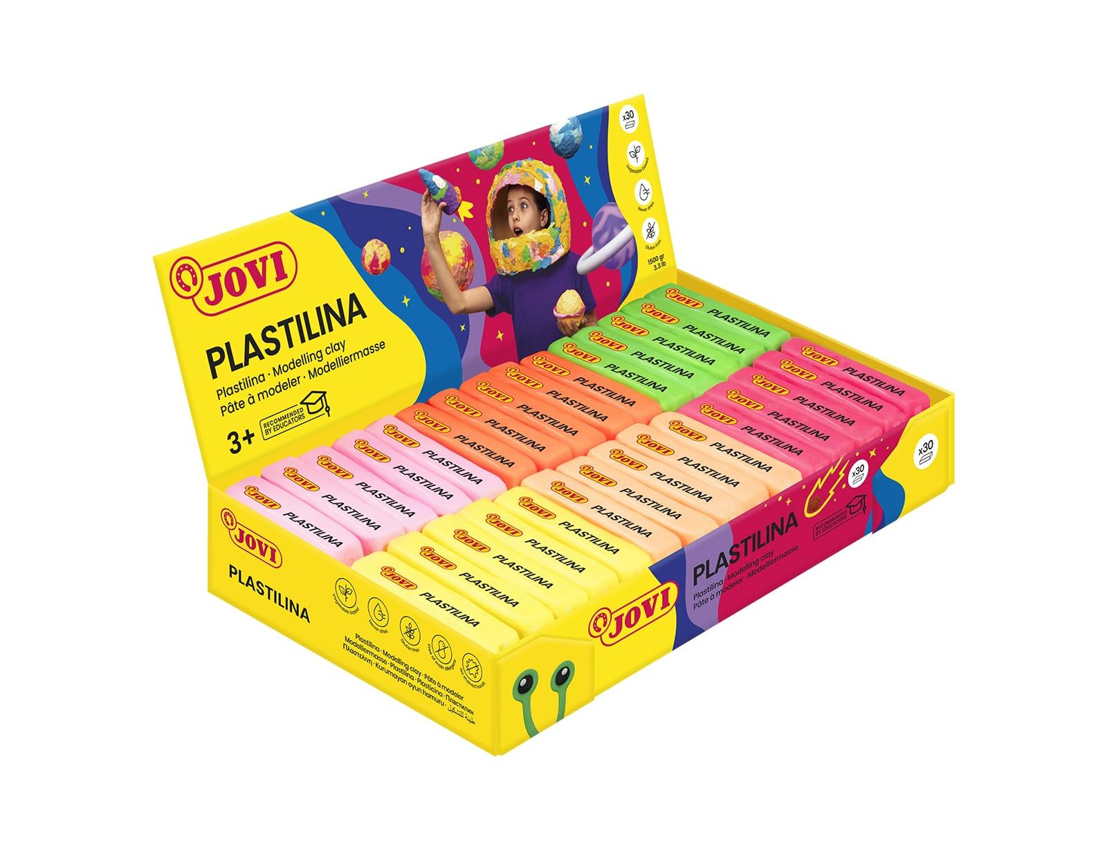 Plasticina jovi 70 50 gr caixa 30 cores fluorescentes sortidas ( Imagem 5 de 9 ) - Preview