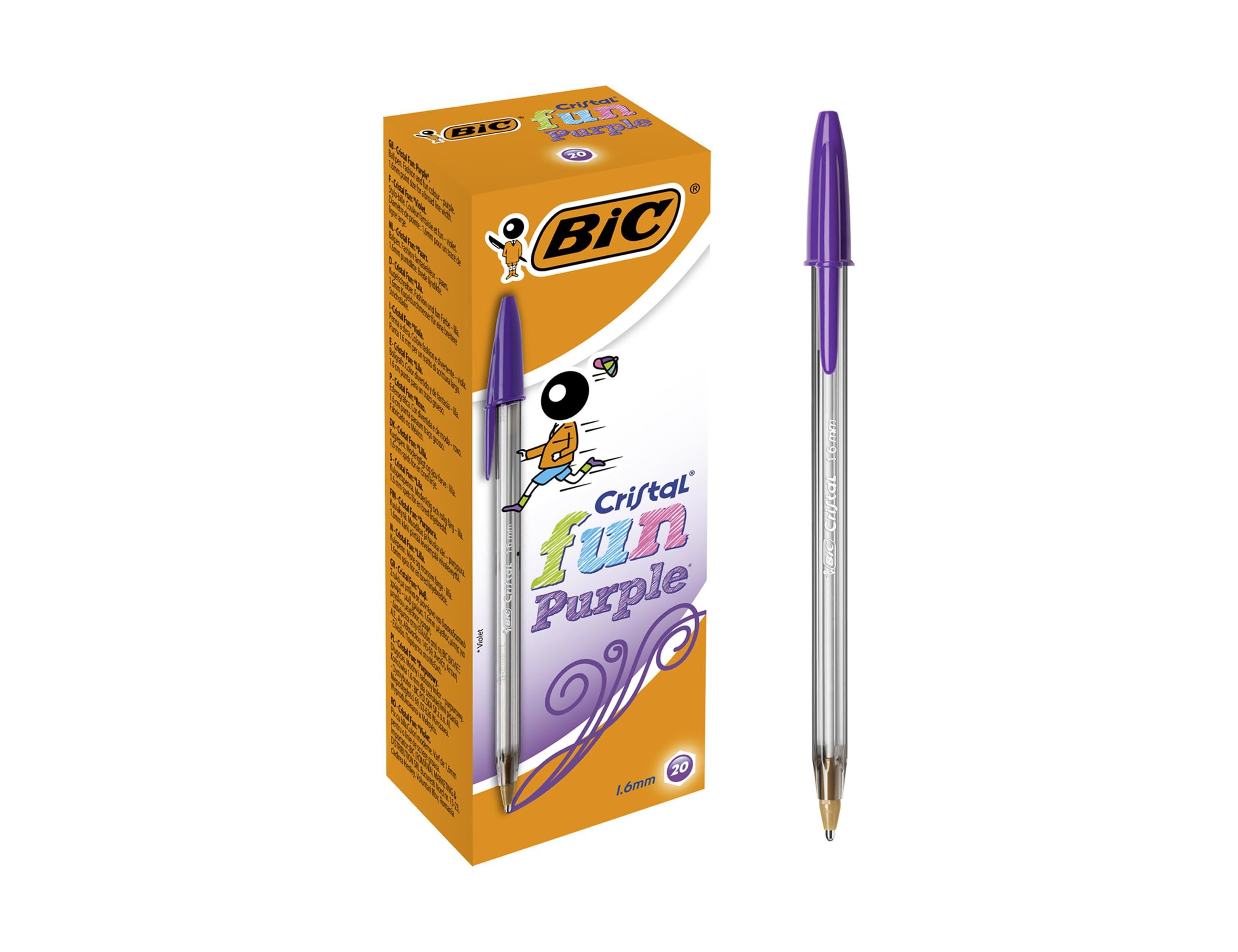 Esferografica bic cristal large fashion roxo ponta 1,6 mm (20 unidades) ( Imagem 3 de 8 ) - Preview