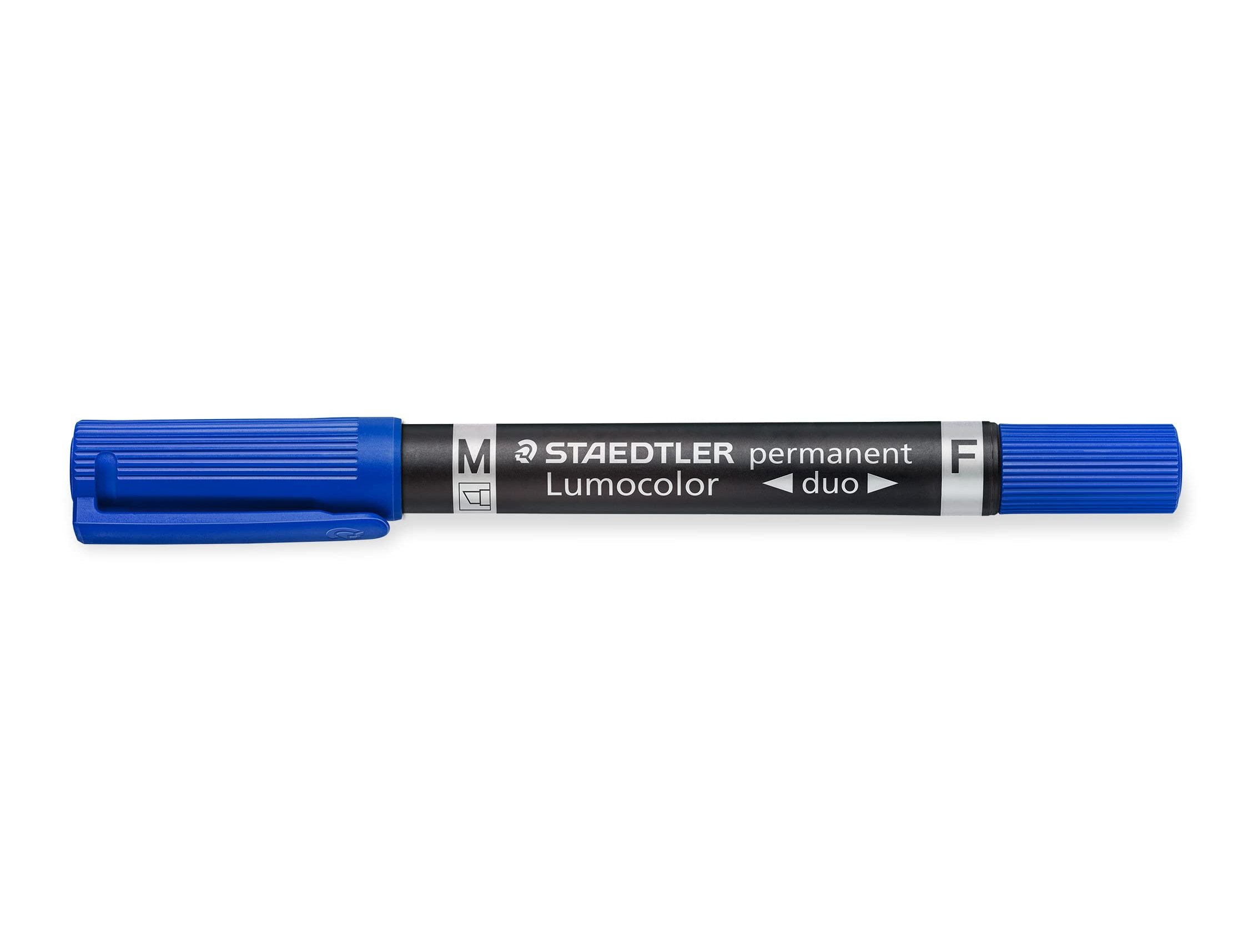 Marcador staedtler lumocor permanente duo 348 azul ponta f 0,6 mm ponta m 1,5 mm (10 unidades) ( Imagem 4 de 5 ) - Preview
