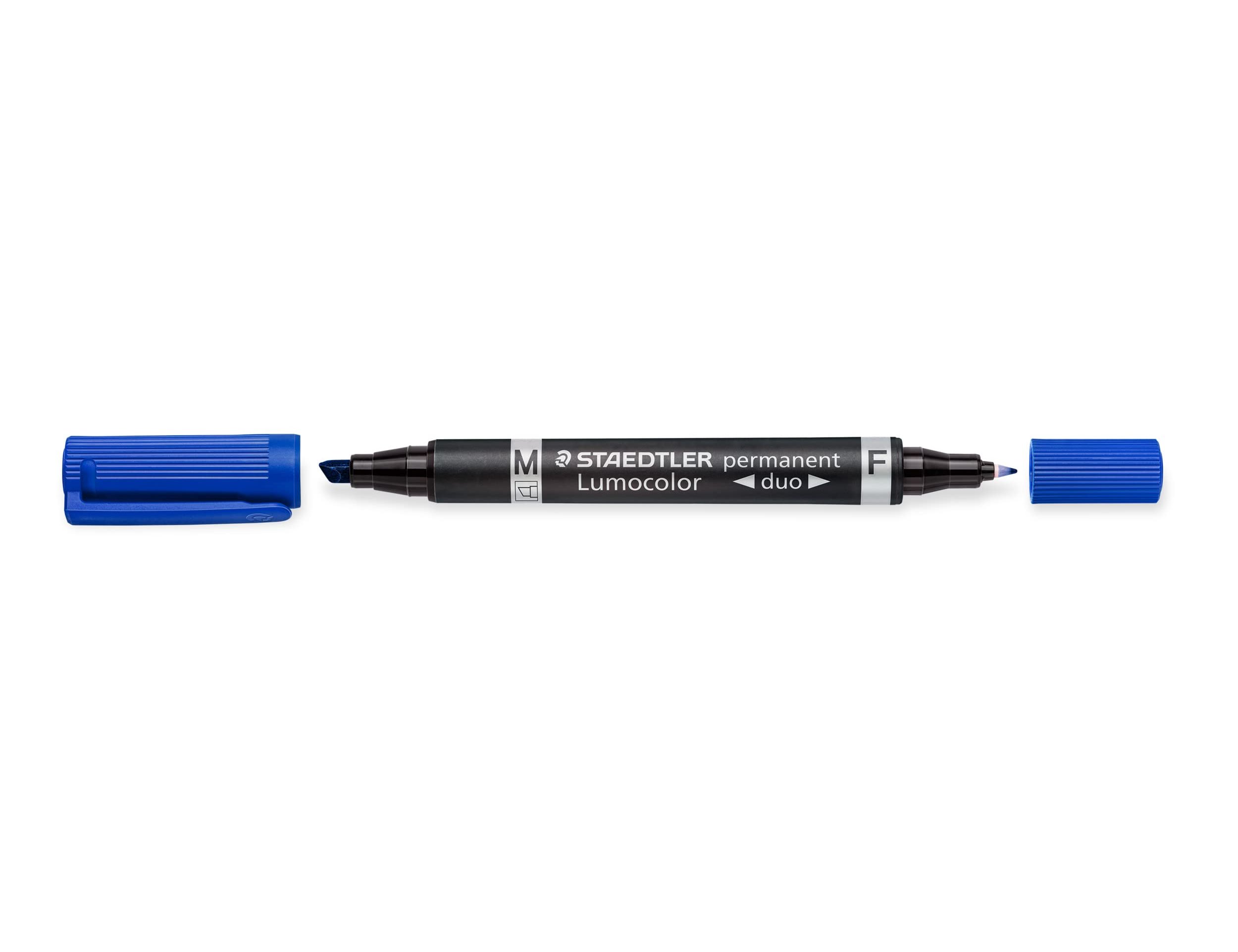 Marcador staedtler lumocor permanente duo 348 azul ponta f 0,6 mm ponta m 1,5 mm ( Imagem 3 de 5 ) - Preview