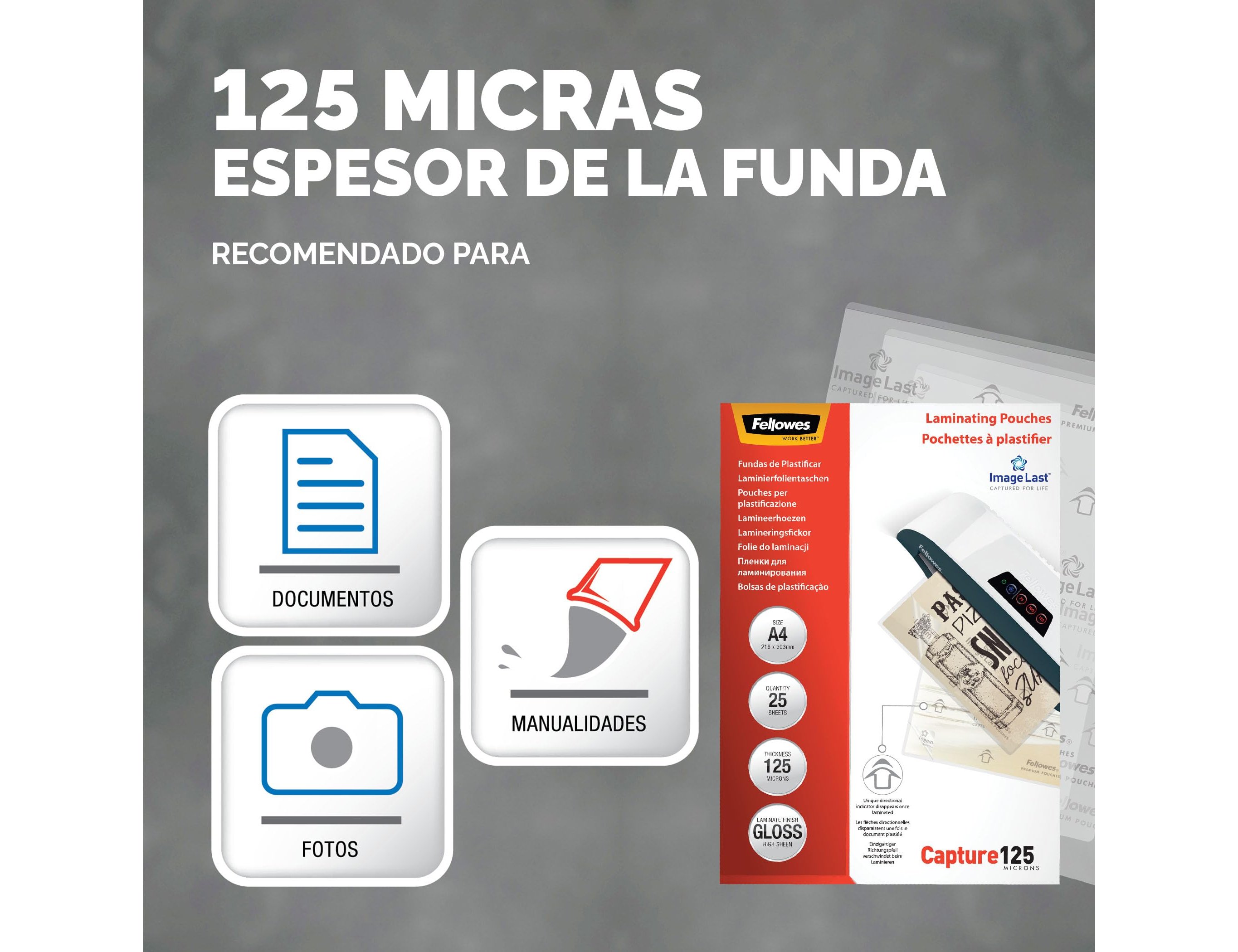 Bolsa de plastificar fellowes brilho din a4 80 microns pack 25 unidades ( Imagem 5 de 6 ) - Preview