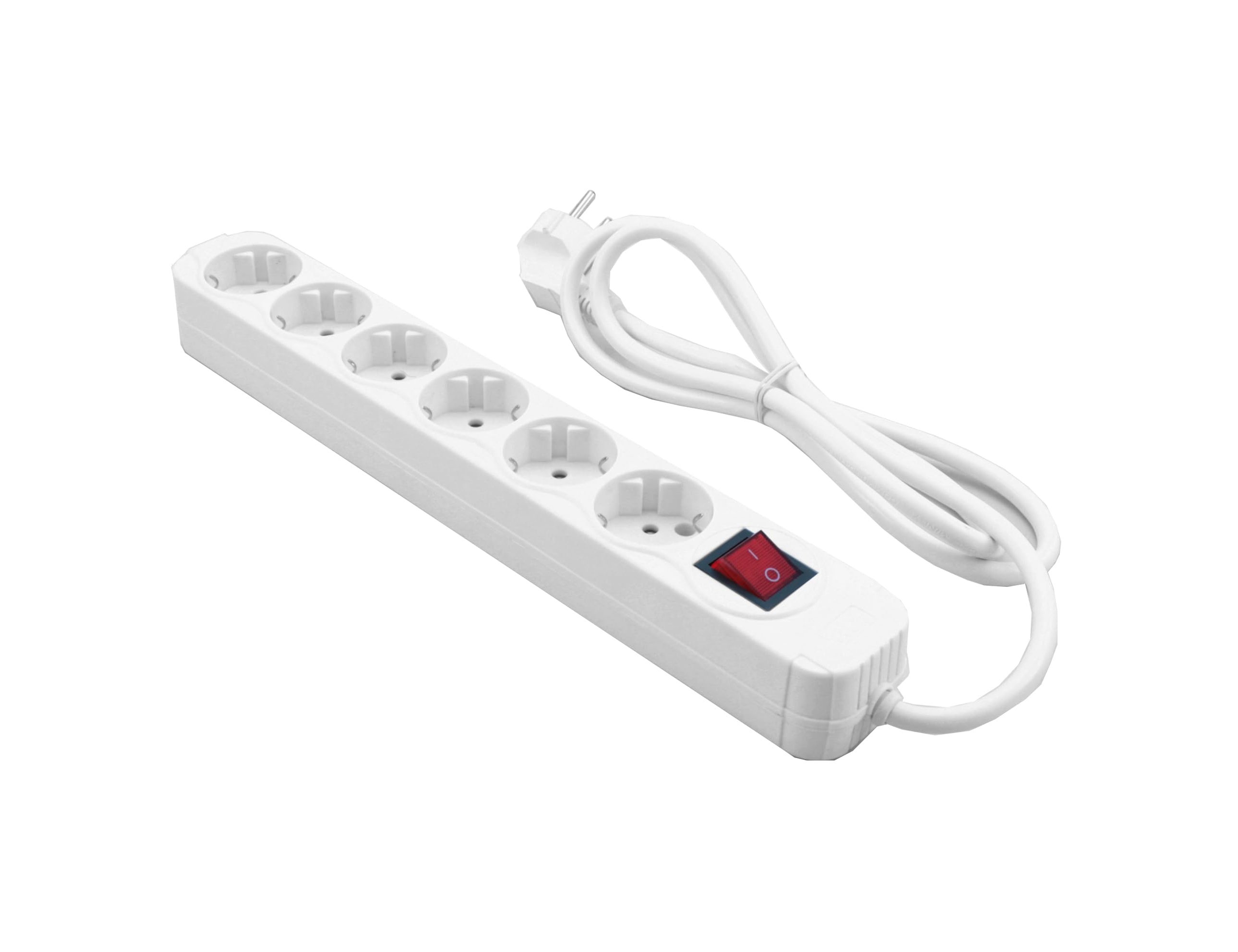 Extensao 6 tomadas mediarange branca com interruptor comprimento cabo 1,4m ( Imagem 3 de 3 ) - Preview
