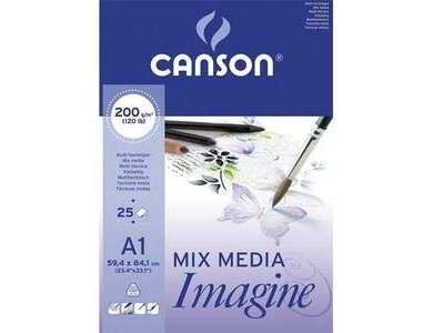 Bloco de desenho multitecnicas canson imagine din a1 colado liso 59,4x84,1 cm 25 folhas 200 gr ( Imagem 3 de 3 ) - Preview