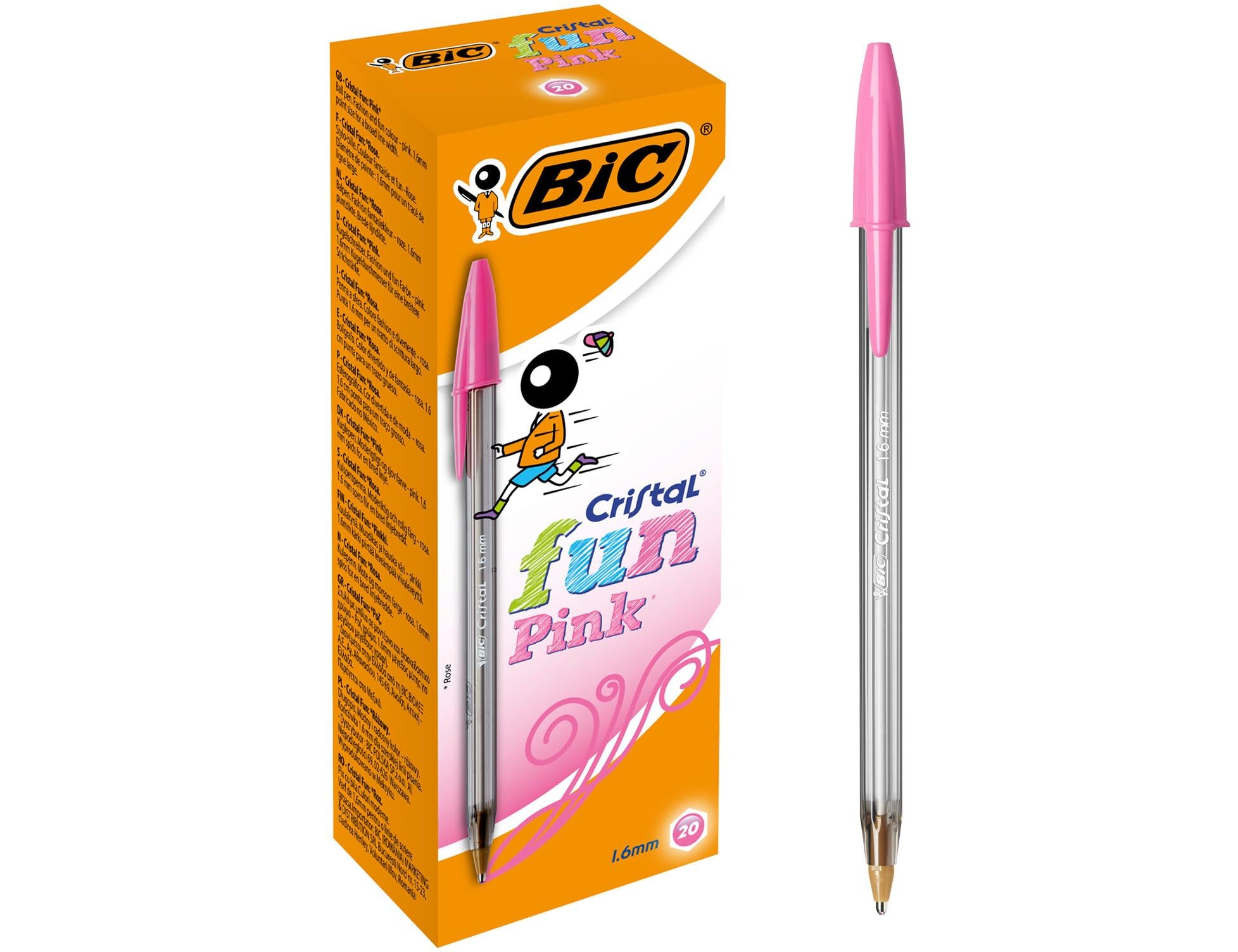 Esferografica bic cristal large fashion rosa ponta 1,6 mm (20 unidades) ( Imagem 3 de 8 ) - Preview