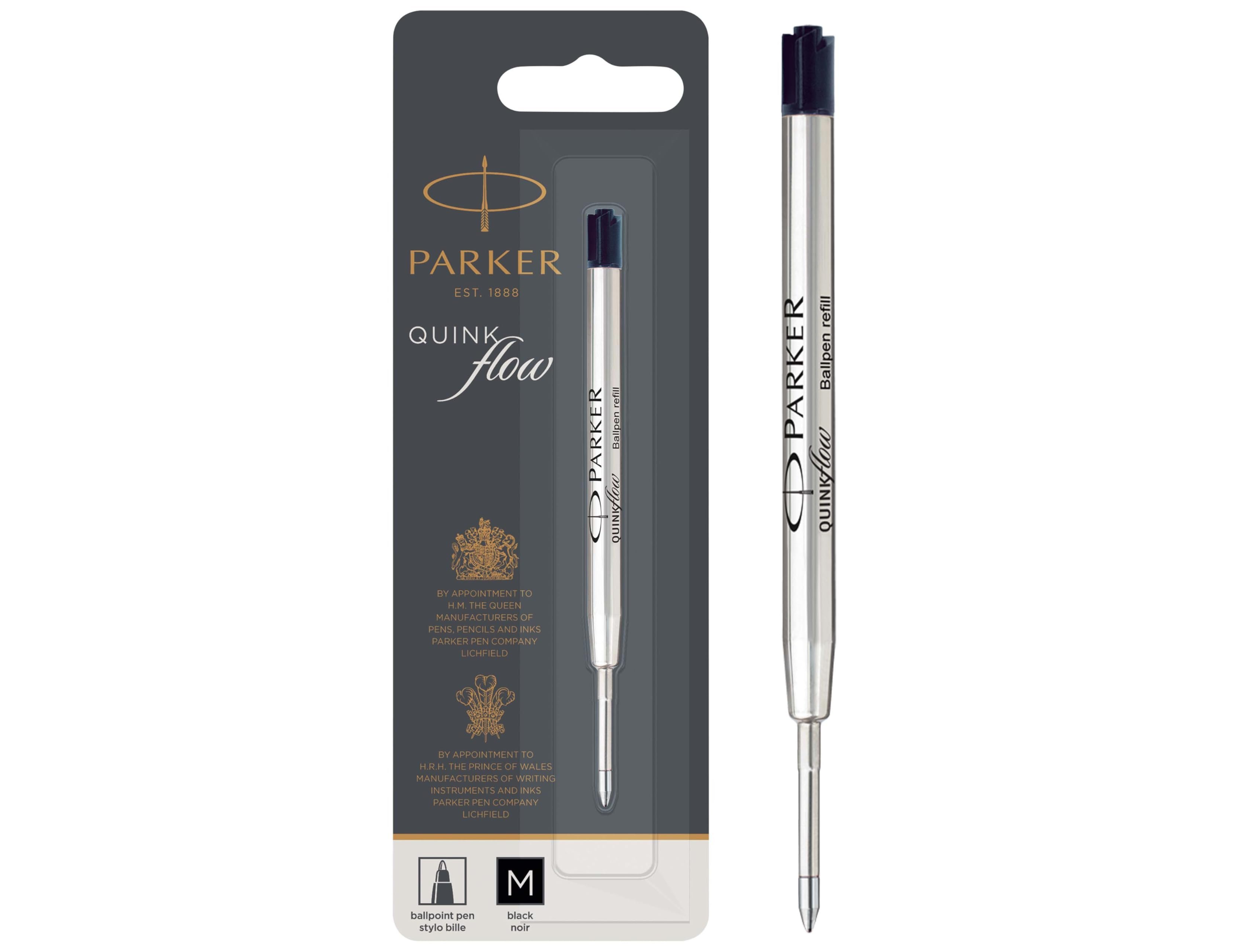 Parker medium black ballpoint pen refills (12 units) ( Imagem 3 de 5 ) - Preview