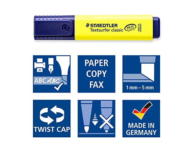 Marcador staedtler textsurfer classic 364 fluorescente violeta (10 unidades) ( Imagem 5 de 5 ) - Preview