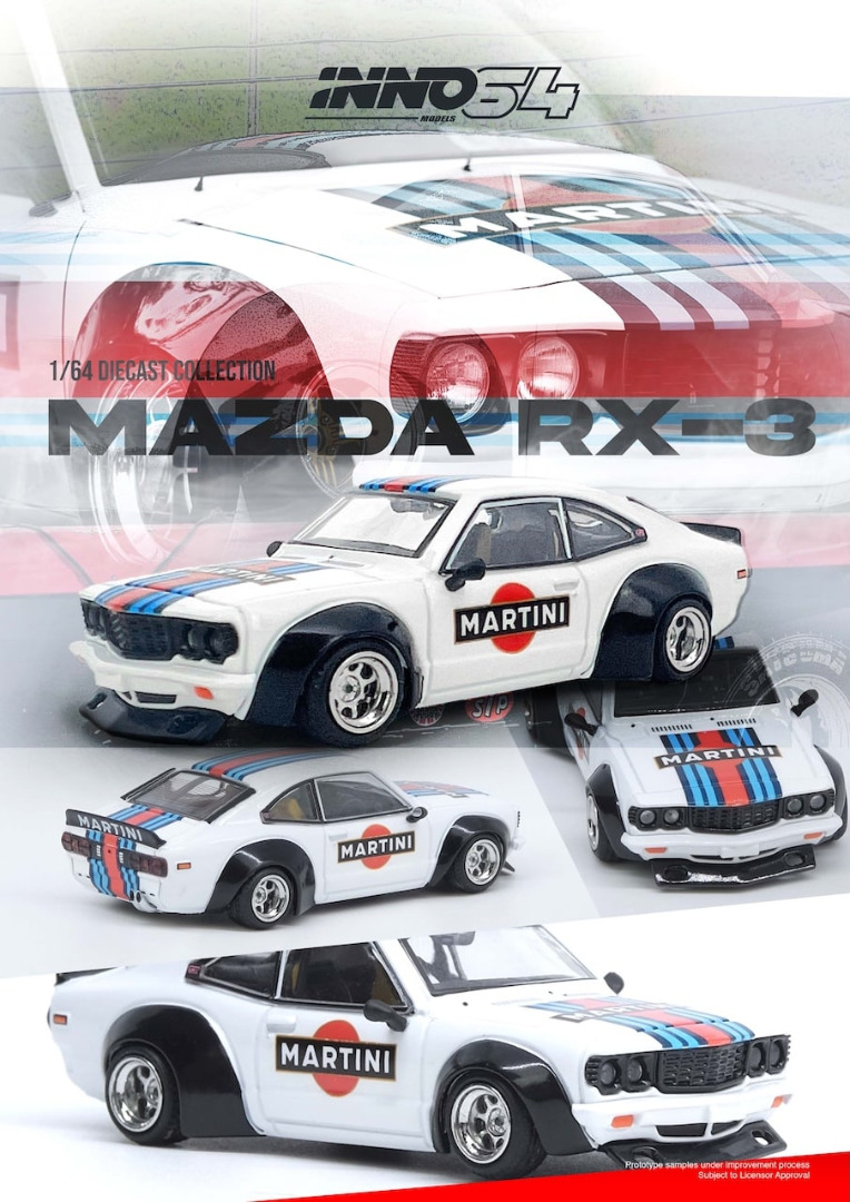 INNO64 Mazda Savanna RX-3 Martini Racing Livery (Acrylic Case) 1:64 ( Imagem 2 de 2 ) - Preview