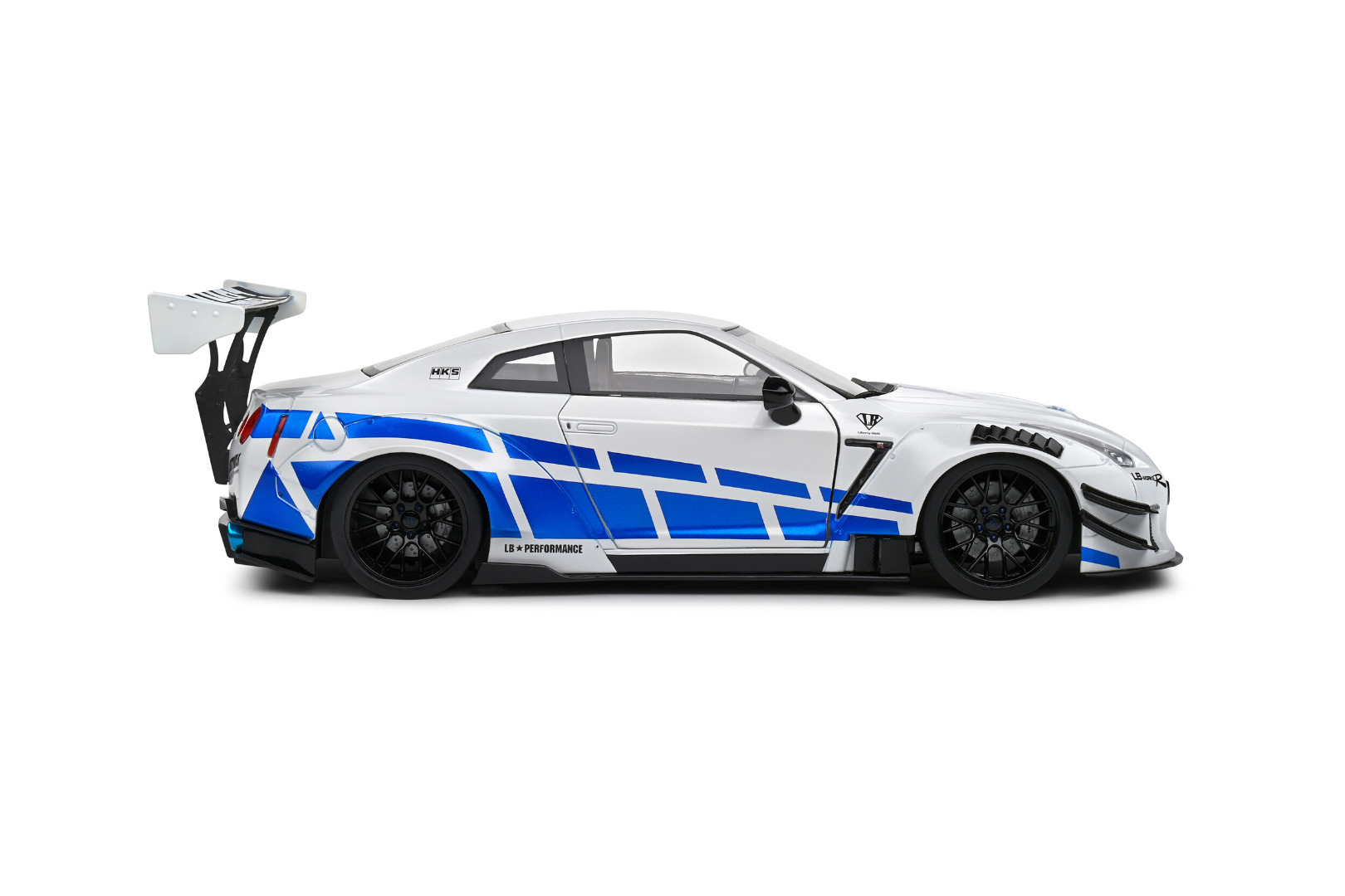 Solido Nissan GT-R (R35) LBWK Body Kit Type 2.0 White & Blue Stripes 1/18 ( Imagem 3 de 4 ) - Preview