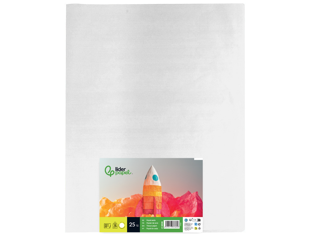 Papel Seda Liderpapel 52 x 76cm 18 gr Branco Pack 25 Folhas ( Imagem 4 de 8 ) - Preview