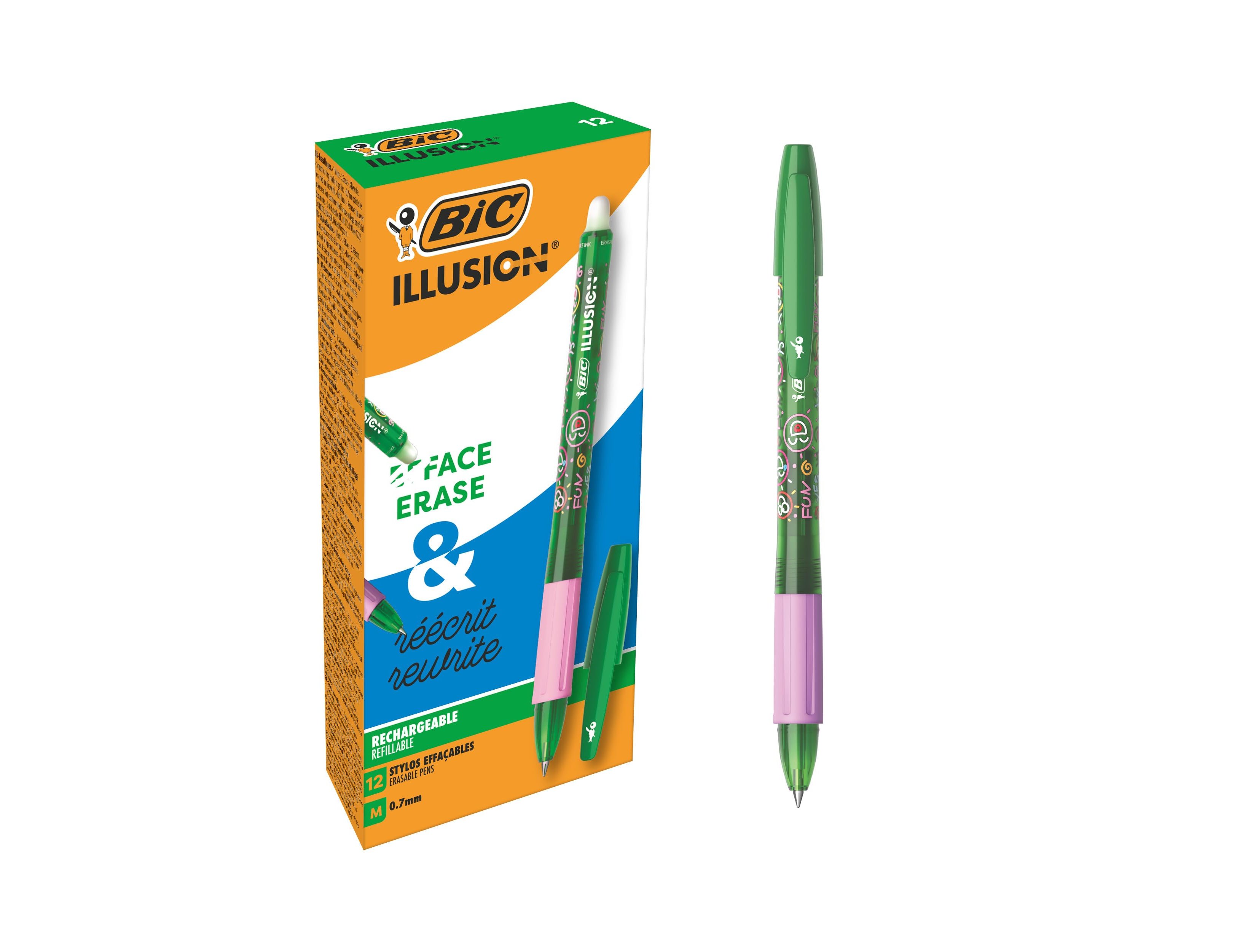 Esferografica bic gelocity illusion apagavel verde ponta de 0,7 mm (12 unidades) ( Imagem 3 de 7 ) - Preview