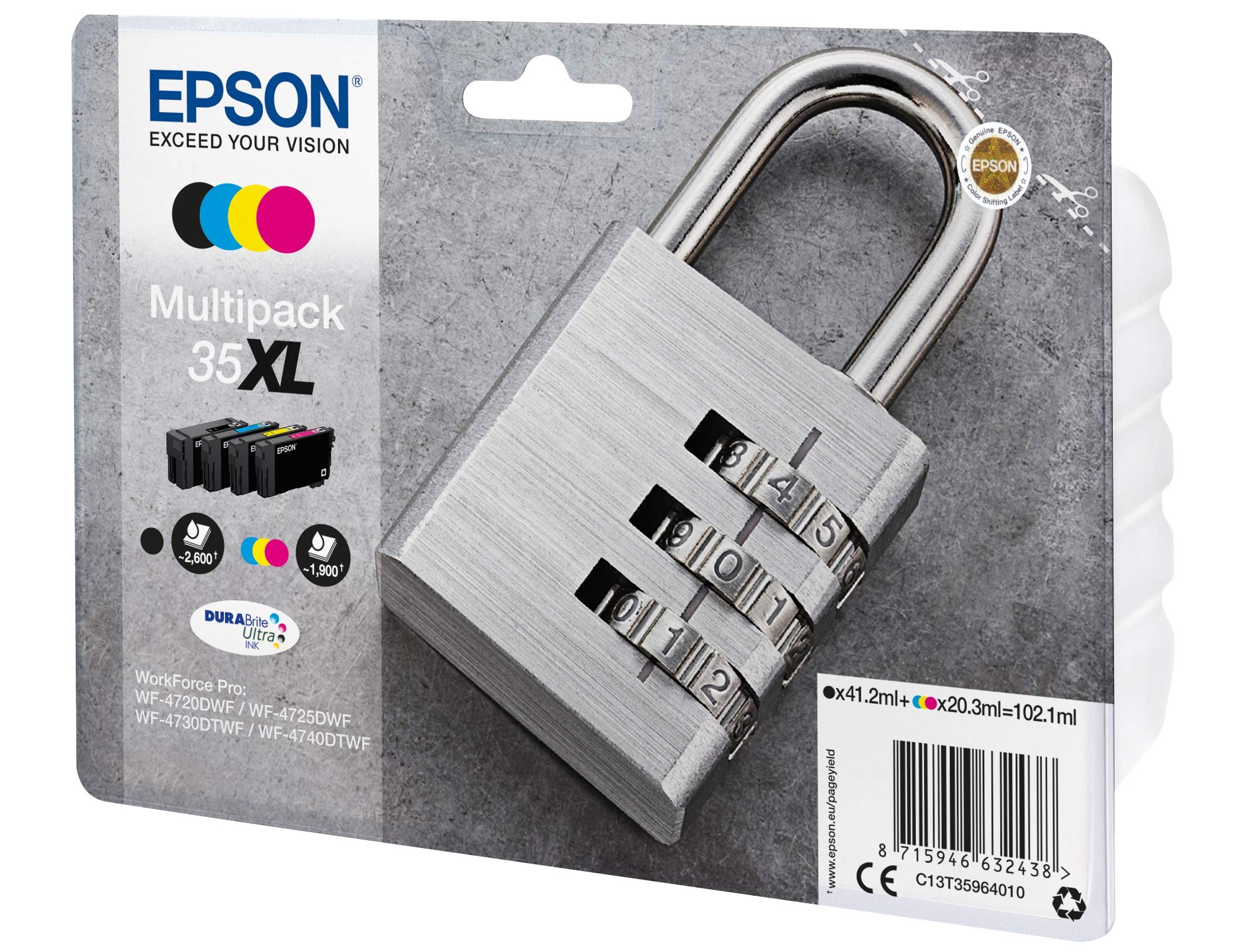 Tinteiro epson 35 t3586 pro wf-4720dwf / 4725dwf / 4730dtwf / 4740dtwf multipack preto amarelo cian magenta ( Imagem 3 de 4 ) - Preview