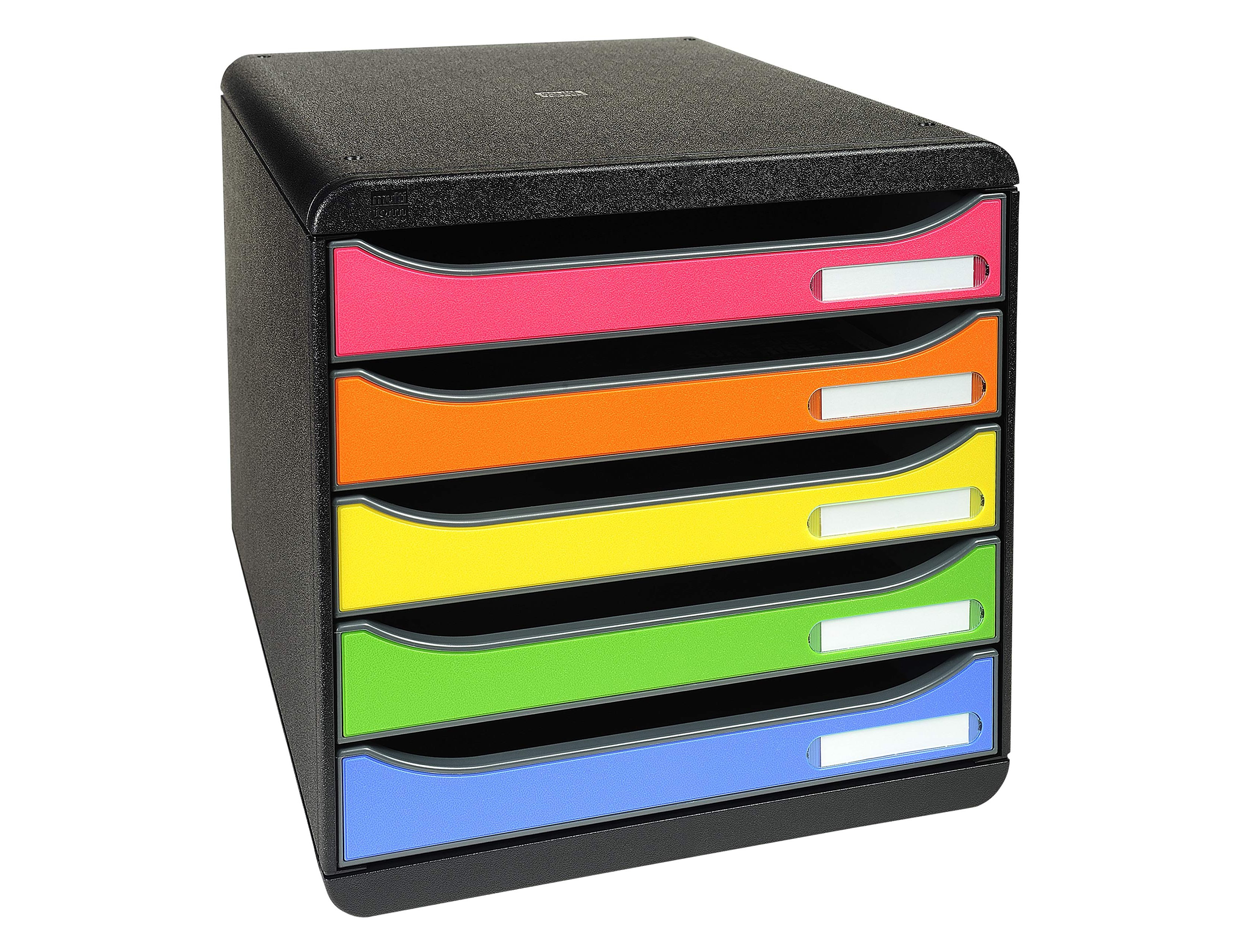 Bloco classificador de secretaria exacompta big-box plus classic iderama arlequin 5 gavetas multicolor 347x278x271 mm ( Imagem 3 de 11 ) - Preview