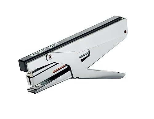 E10 lever-operated quick stapler, chrome/black, 15-sheet capacity, uses #10 staples. ( Imagem 3 de 6 ) - Preview