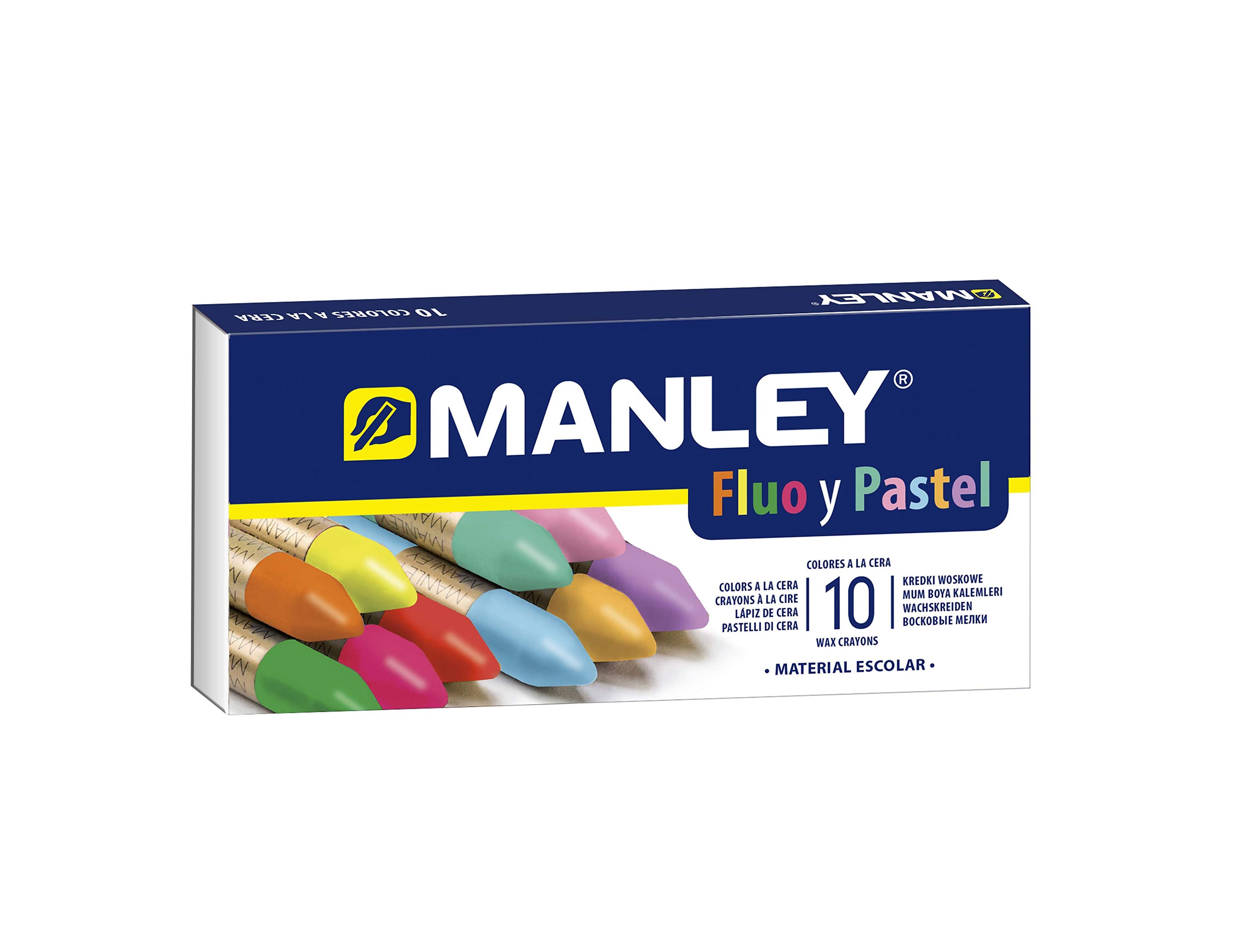 Lapis de Cera Manley Fluor e Pastel Caixa de 10 Cores Sortidas ( Imagem 3 de 5 ) - Preview