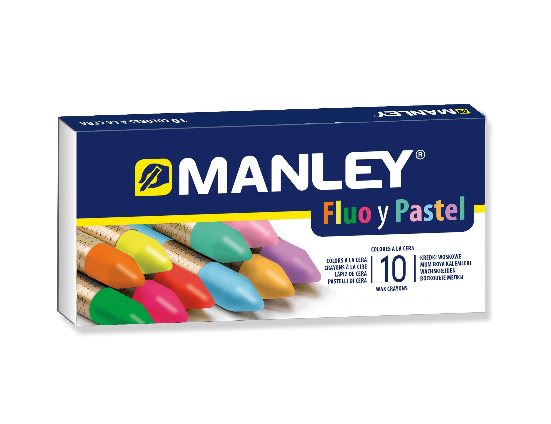 Lapis de Cera Manley Fluor e Pastel Caixa de 10 Cores Sortidas ( Imagem 5 de 5 ) - Preview
