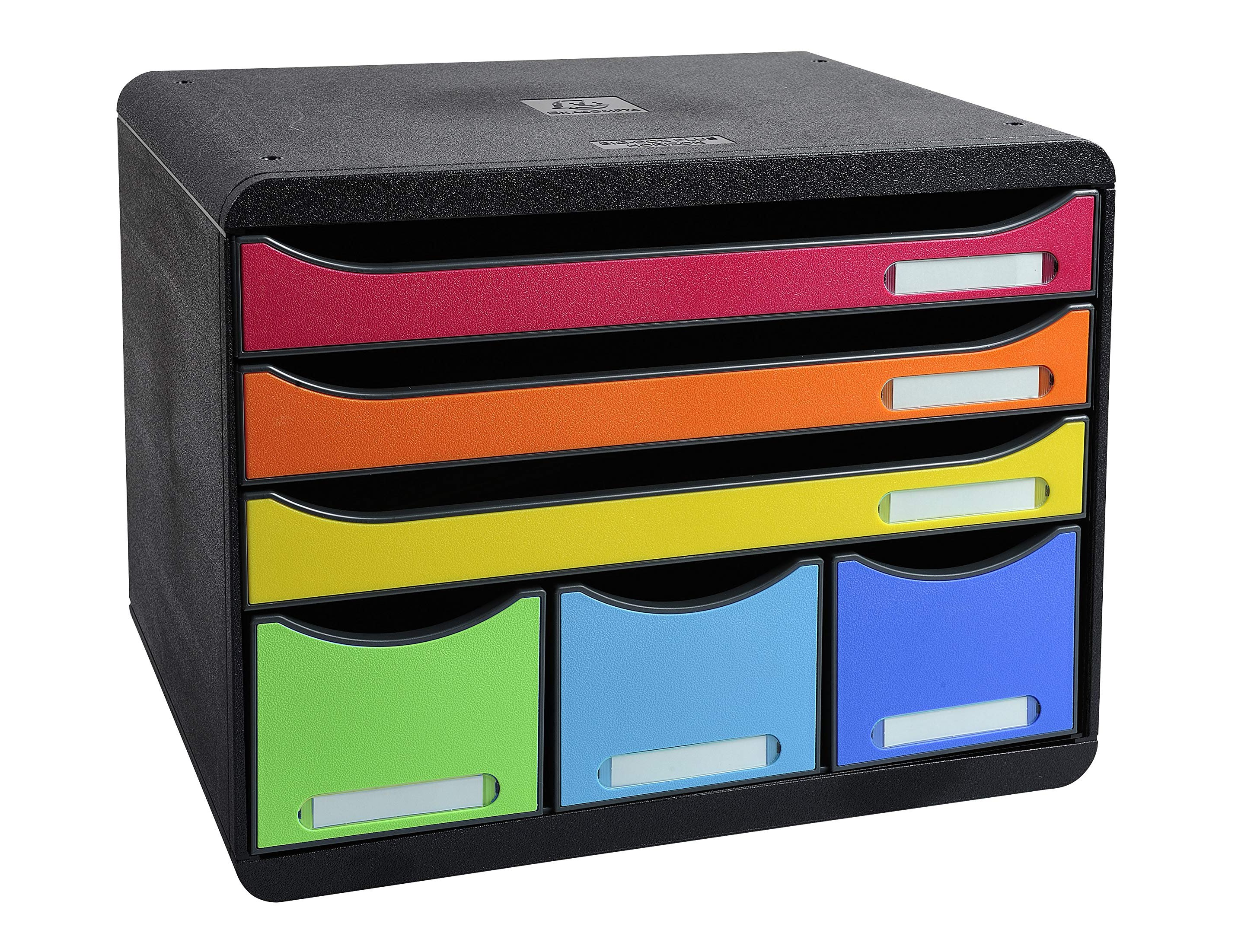 Bloco classificador exacompta iderama arlequin 6 gavetas multicolores 270x355x271 mm ( Imagem 3 de 10 ) - Preview