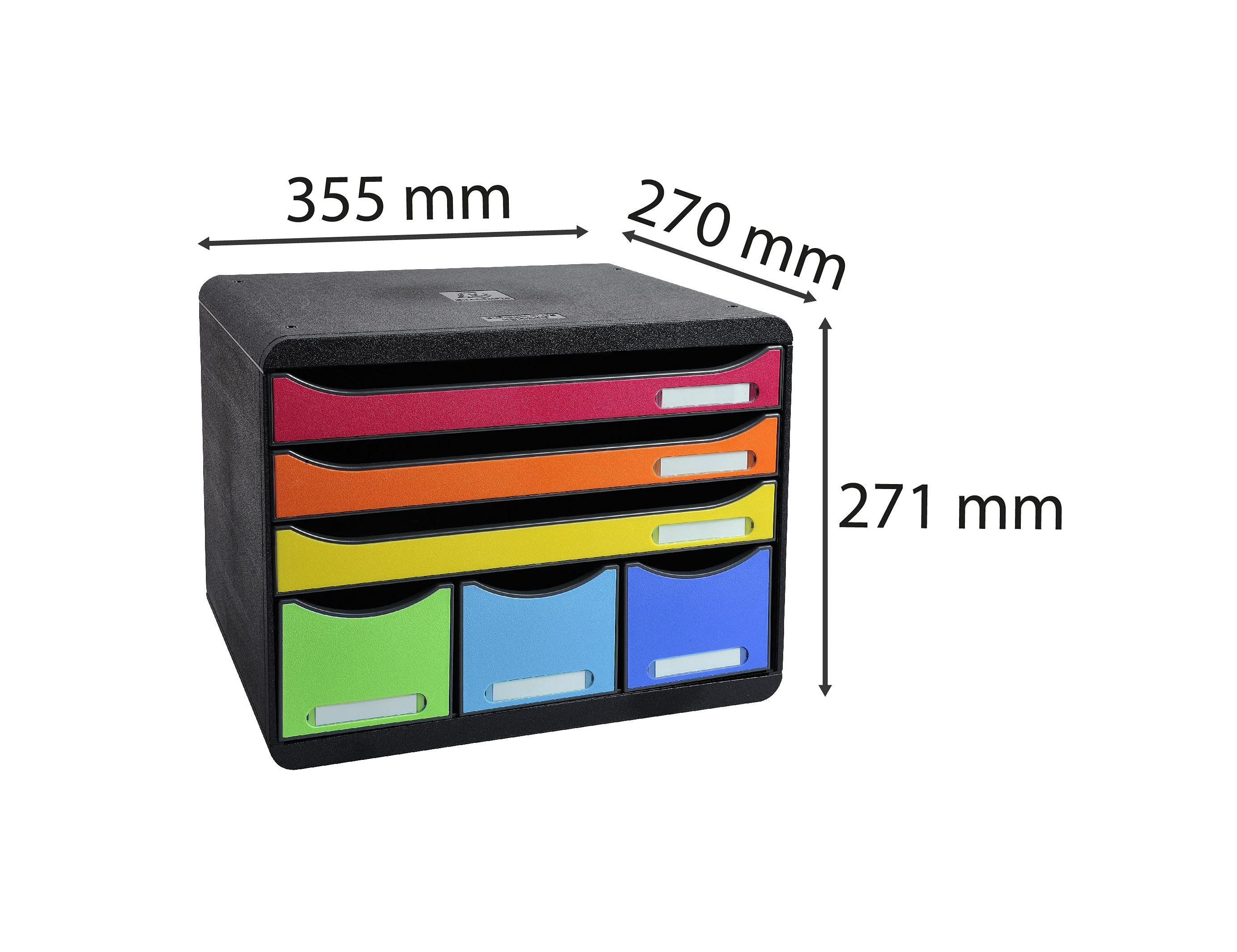 Bloco classificador exacompta iderama arlequin 6 gavetas multicolores 270x355x271 mm ( Imagem 4 de 10 ) - Preview