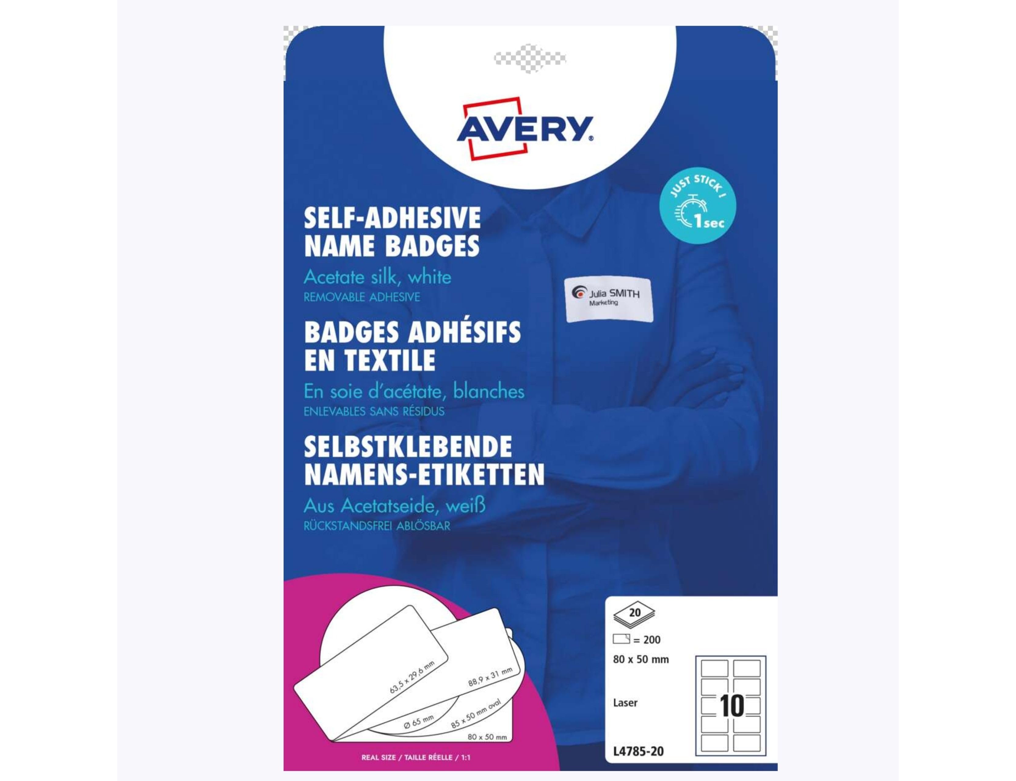 Etiqueta adesiva avery identificativa acetato de seda tamanho 80x50 mm removivel laser caixa de 100 unidades ( Imagem 3 de 9 ) - Preview