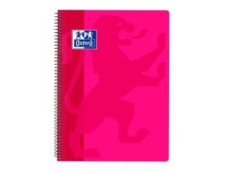 Caderno espiral oxford school classic capa polipropileno folio 80 folhas quadricula 4 mm com margem fucsia (5 unidades) ( Imagem 4 de 4 ) - Preview